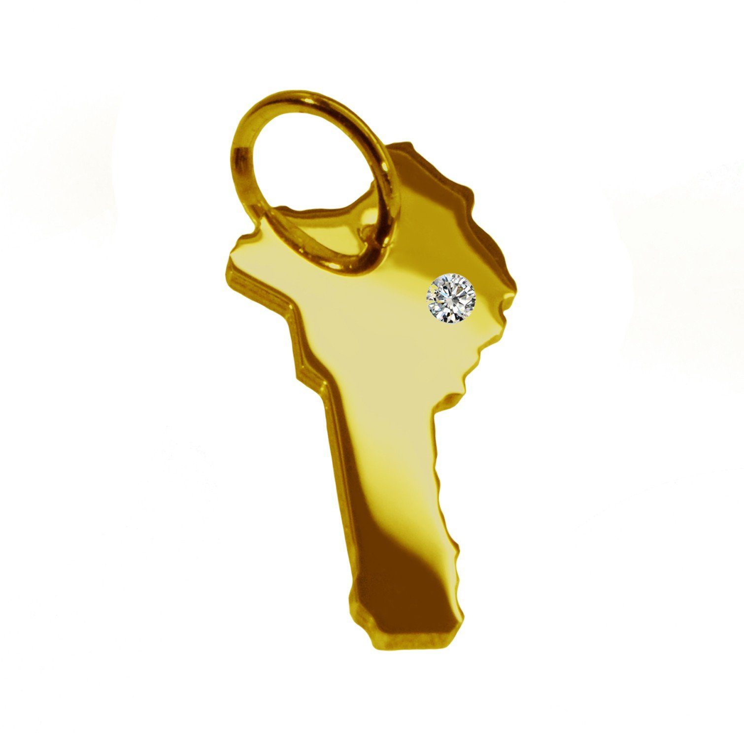 Kettenanhänger Anhänger Benin mit Brillant am Wunschort 585 Gelbgold