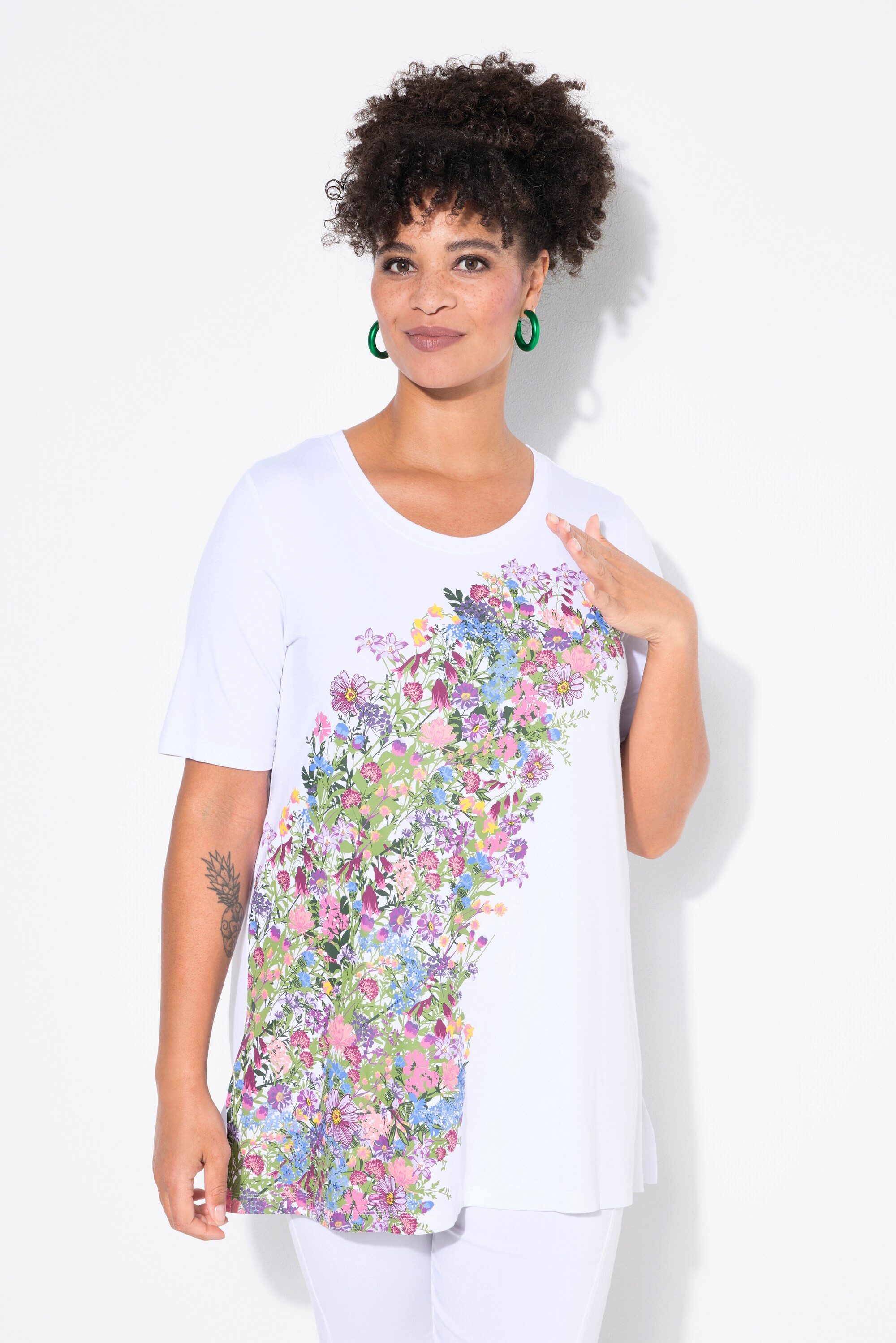 MIAMODA T-Shirt T-Shirt A-Linie Blumen-Motiv günstig online kaufen