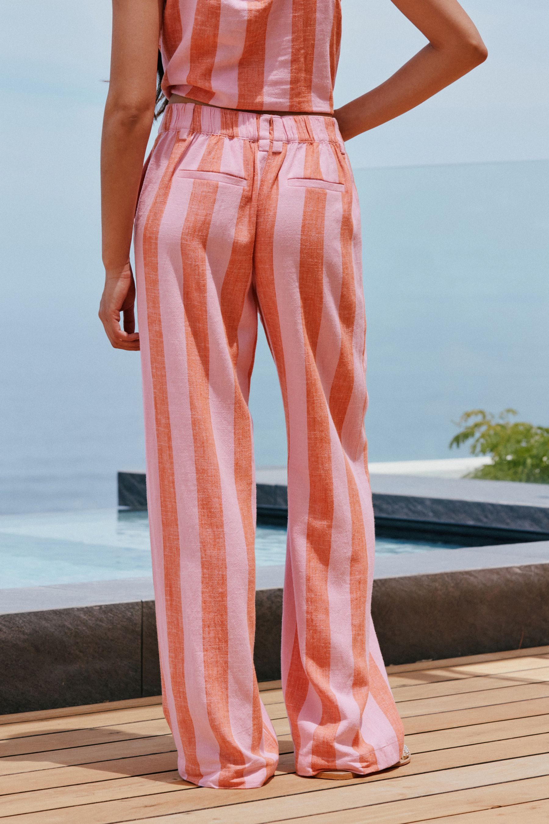 Next Palazzohose Elegante Hose mit weitem Bein, Kurzgröße (1-tlg)