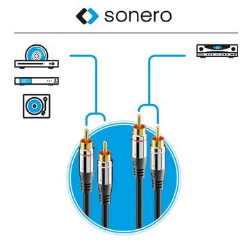 sonero sonero® Premium Cinch Audiokabel, 2x Cinch Stecker auf 2x Cinch Stecke Audio-Kabel