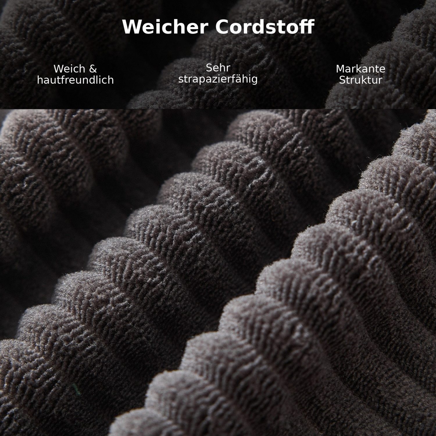 ANYSUN XXL-Sessel Loveseat mit Stauraumhocker, breiter Sitzfläche & 3 Rückenkissen (2-St), Cordsessel mit gepolsterten Armlehnen für Wohnzimmer & Leseecke,Grau – Bild 3 von 5