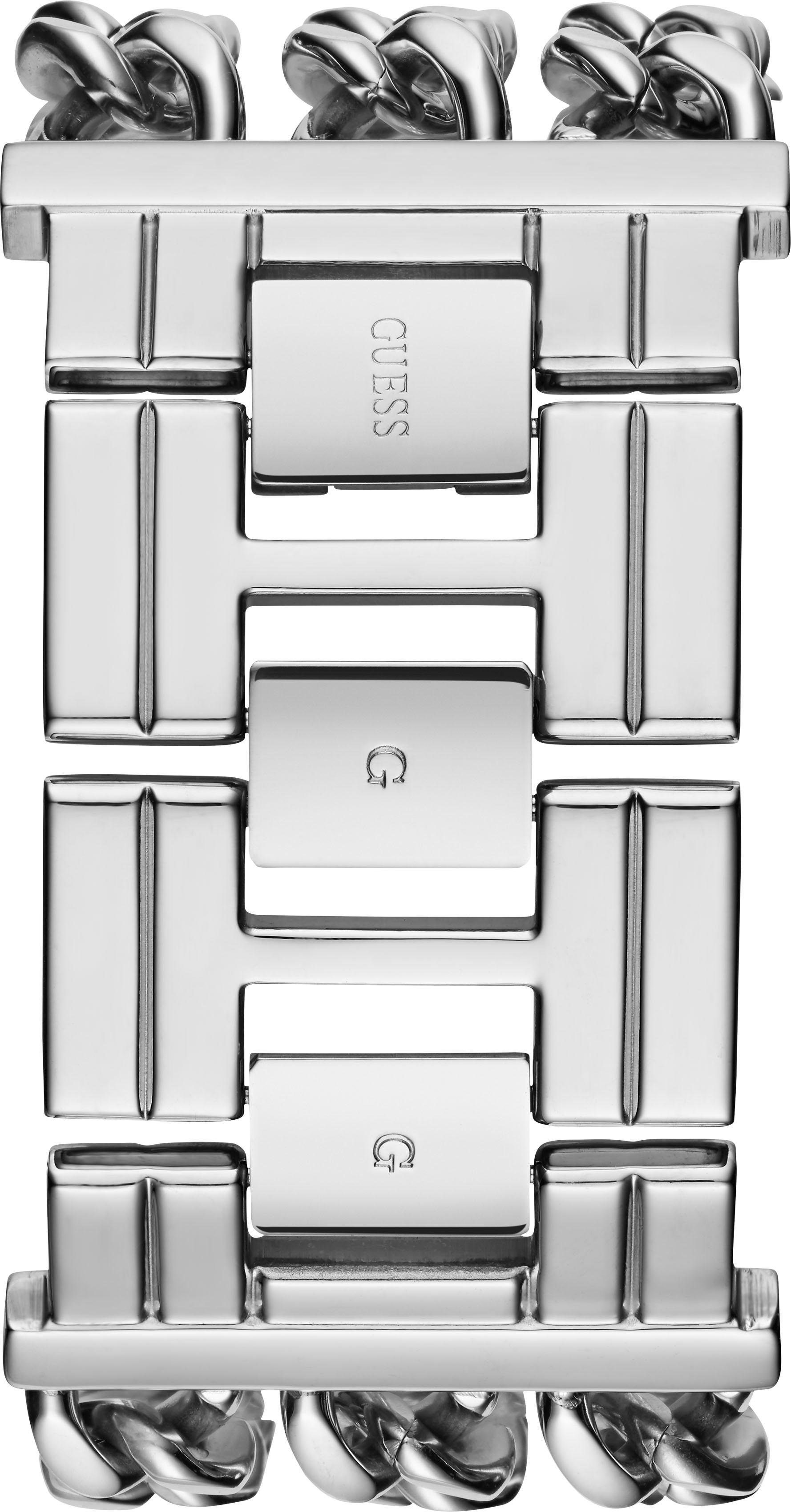 Guess Quarzuhr HEAVY METAL W1274L1, Armbanduhr, Damenuhr, Armband Kettengliederung