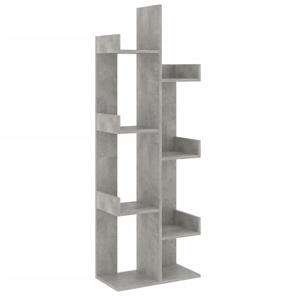 vidaXL Bücherregal NA Bücherregal Betongrau 48x25,5x140 cm Spanplatte