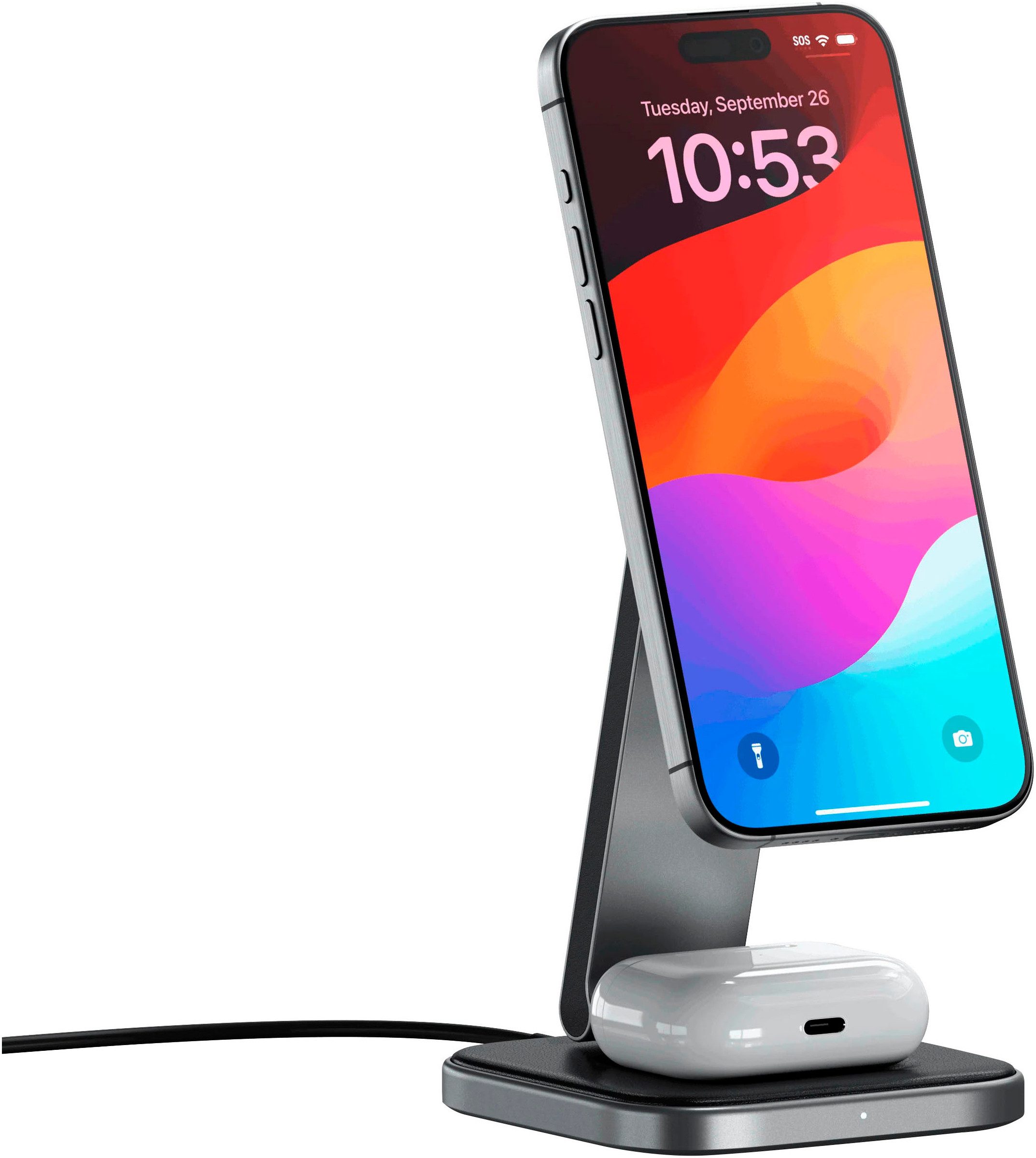 Satechi 2-in-1 Foldable Qi2 Wireless Charging Stand Smartphone-Ladegerät