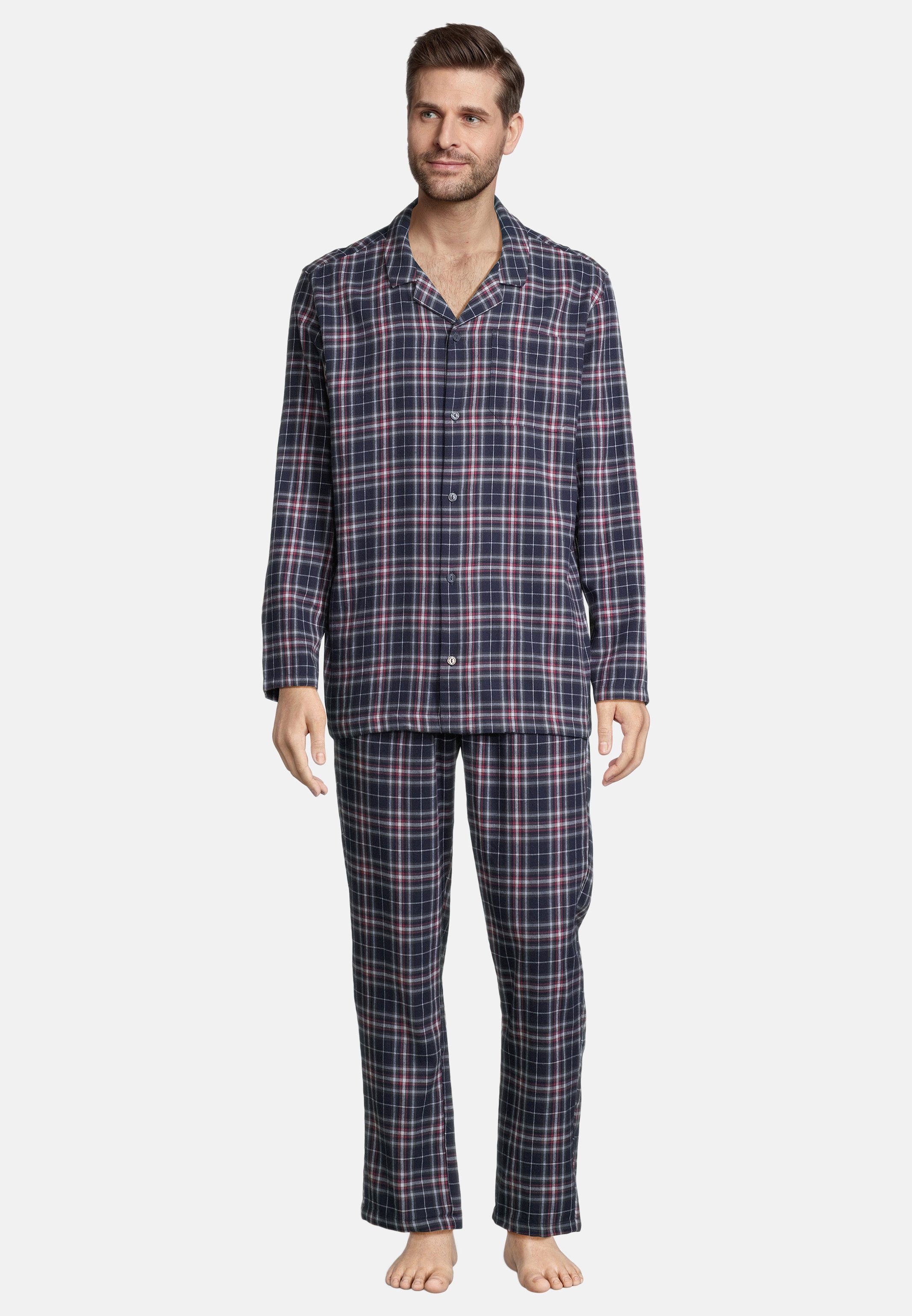 seidensticker Pyjama Flanell (Set, 2 tlg) Schlafanzug - Baumwolle - Atmungsaktiv