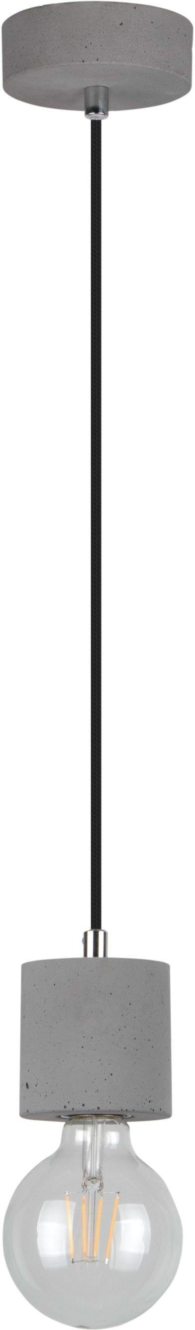 SPOT Light Pendelleuchte STRONG, ohne Leuchtmittel, Hängeleuchte, Echtes Beton, Textilkabel, Naturproduk. € 44,99