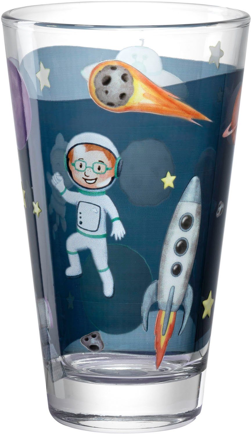 LEONARDO Gläser-Set BAMBINI AVVENTURA Weltall, 6-tlg., Glas, 300 ml, 6-teilig