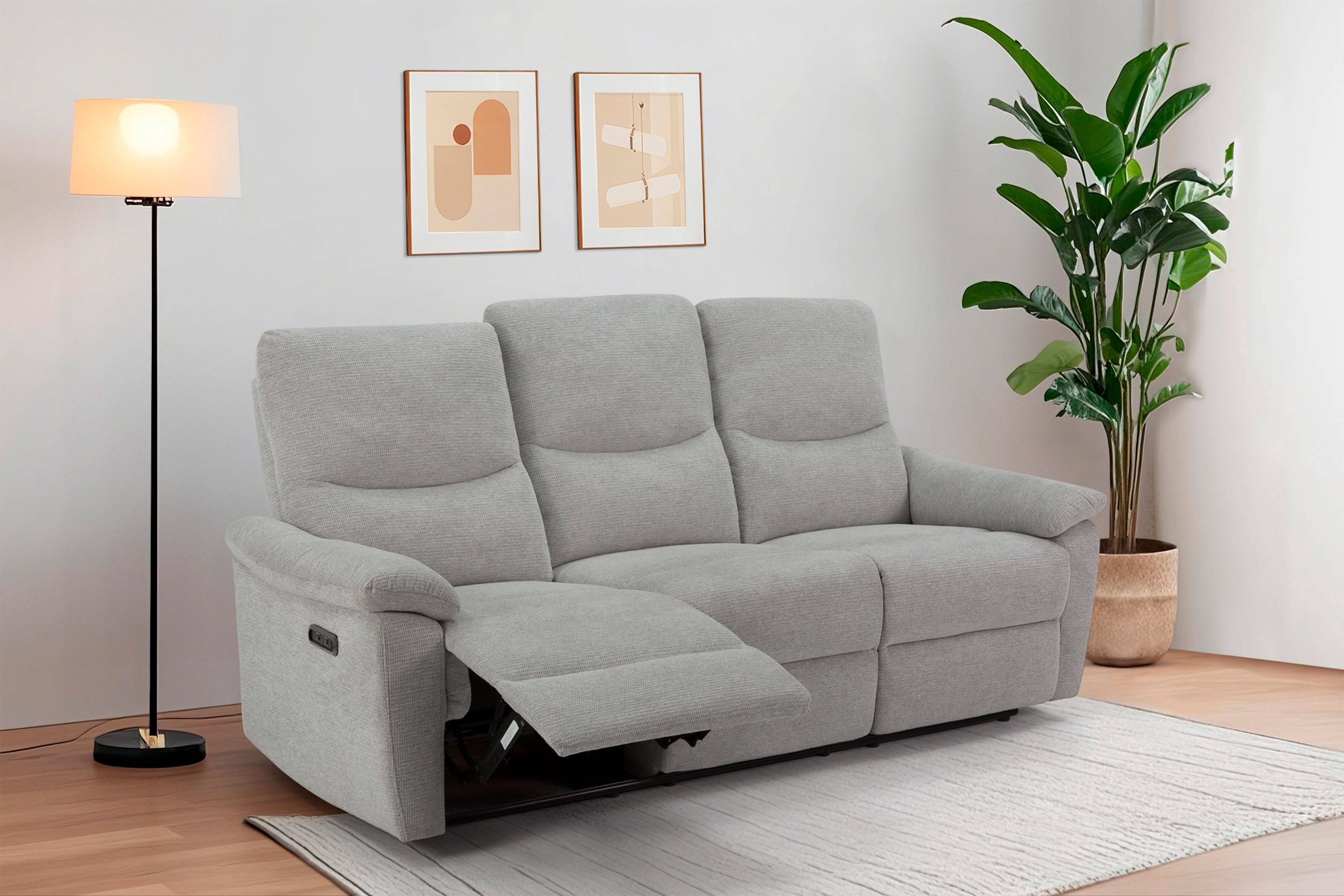 Home affaire 3-Sitzer, 105°-150° Relax- und Liegeposition, Federkernpolsterung