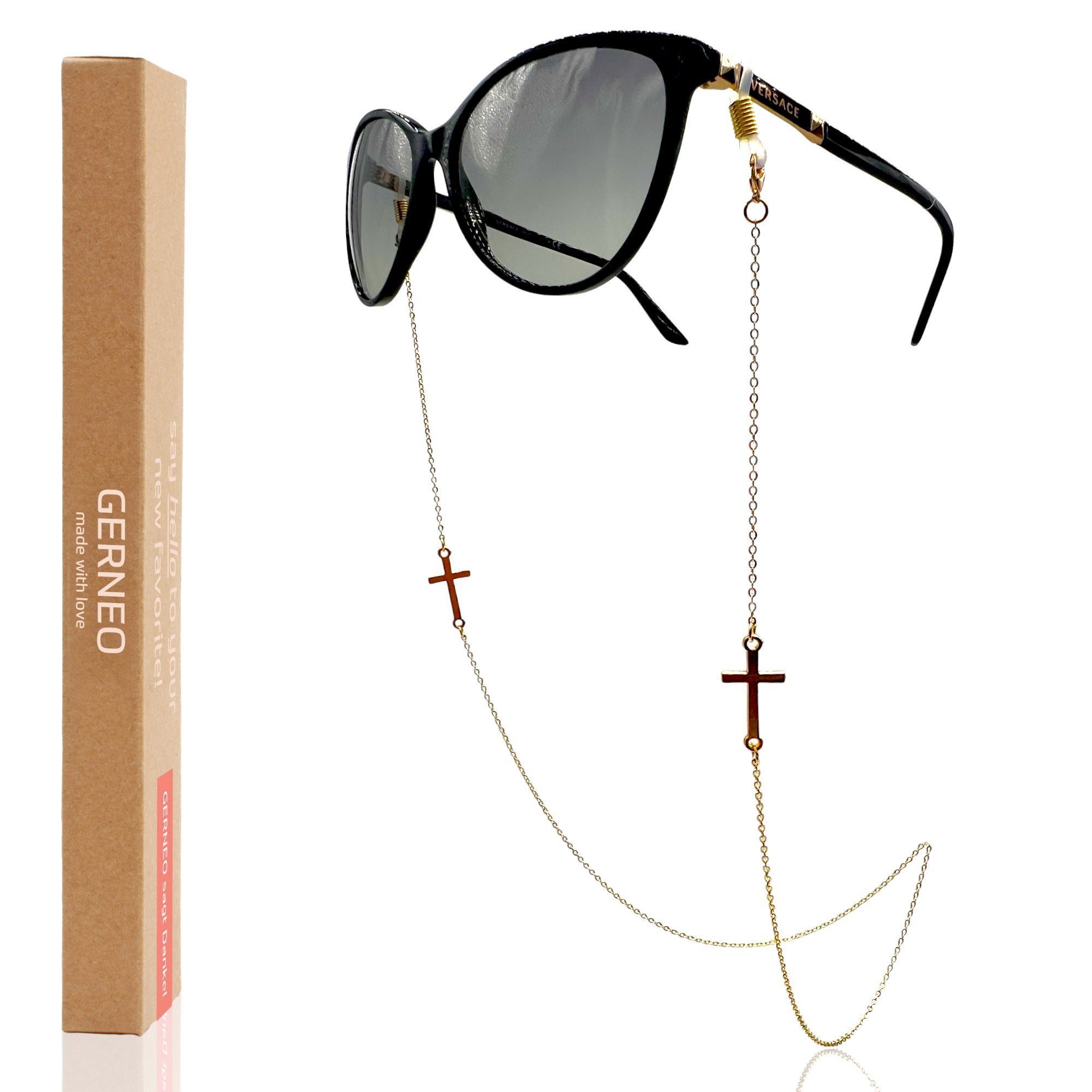 GERNEO Brillenkette GERNEO® – Rom – korrosionsbeständige Brillenkette & Maskenhalter, vergoldet oder versilbert – einzigartig hochwertige Brillenkette