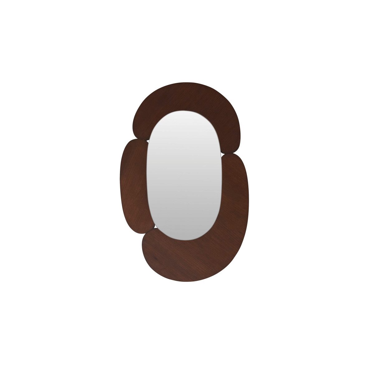 Tikamoon Spiegel Ovaler Spiegel aus dunklem Mindiholz 75x115 cm Eda