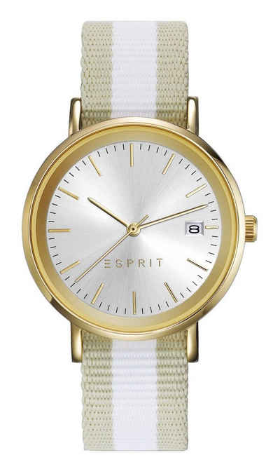 Esprit Quarzuhr, Esprit Damen Analog Quarz Uhr mit Nylon Armband ES108362002