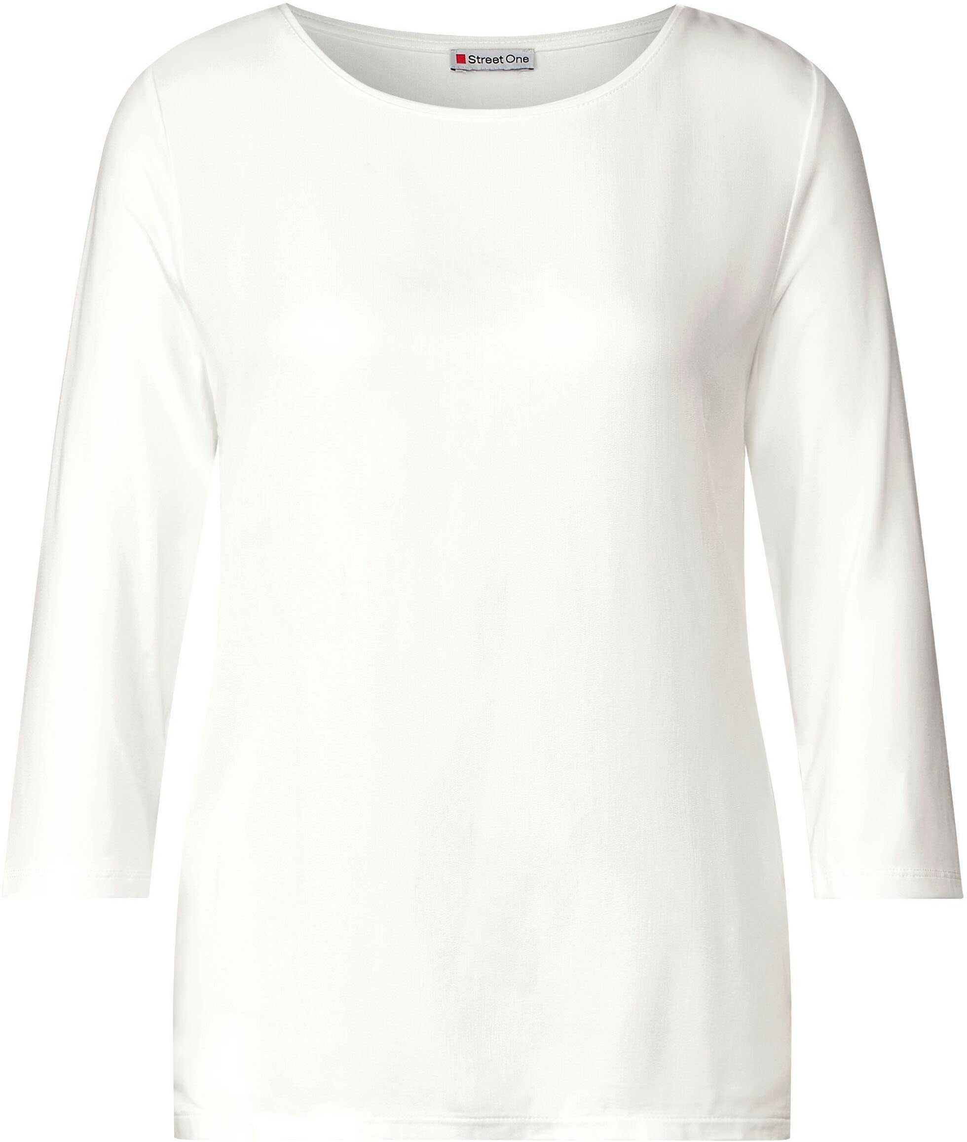 3/4-Arm-Shirt ONE offwhite Rundhalsausschnitt STYLE EVI mit STREET