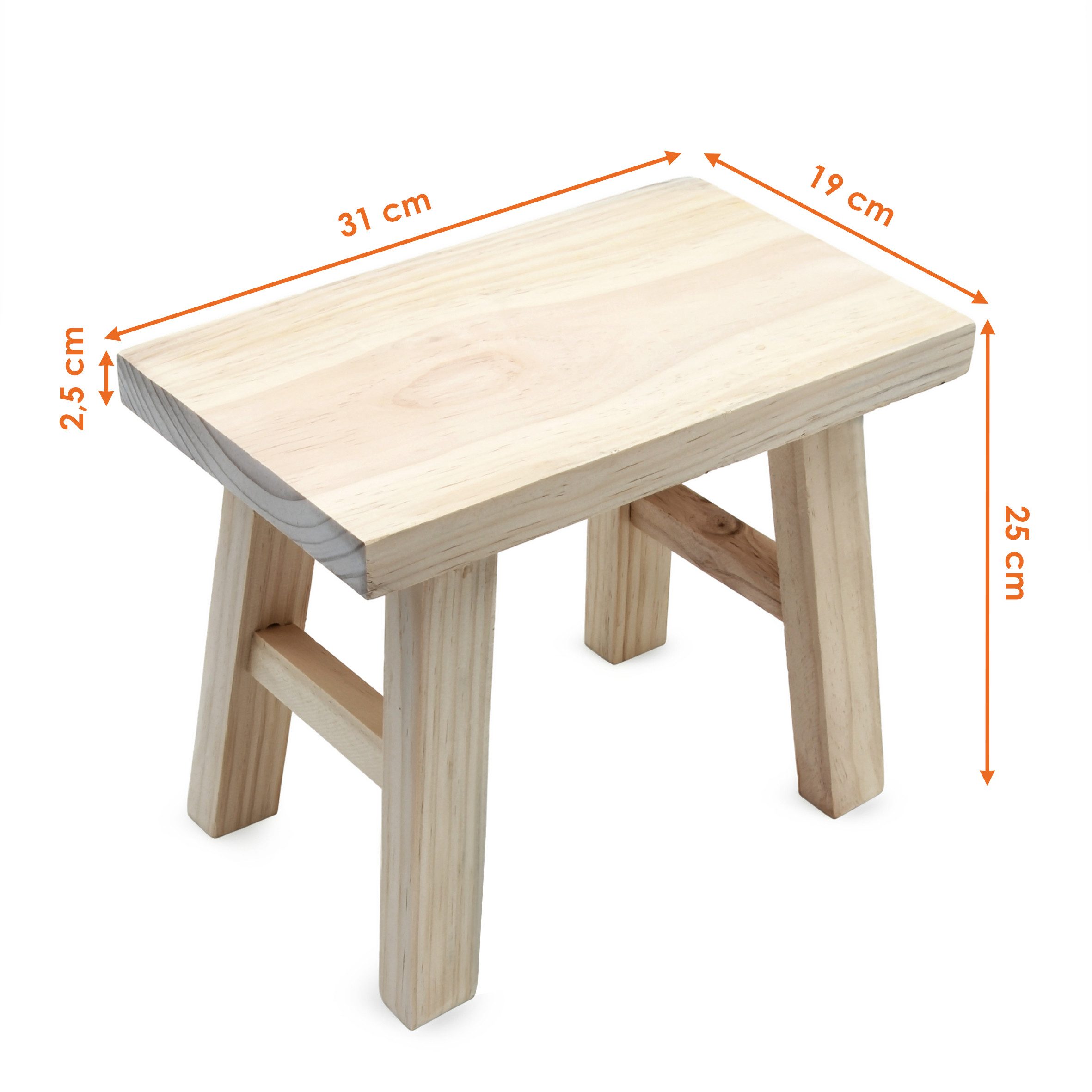 Spetebo Blumenbank Echtholz Pflanzenständer natur rechteckig - 31 x 25 cm (Anzahl, 1 St., Holzhocker), Naturprodukt