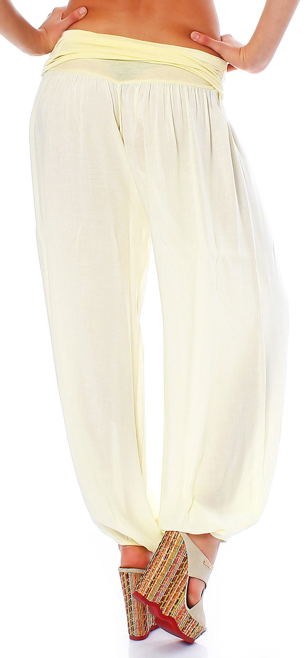 malito more than fashion Haremshose malito Damen Pumphose in Uni Farben, Haremshose zum Tanzen, Aladinho Sommer Haremshose Einheitsgröße