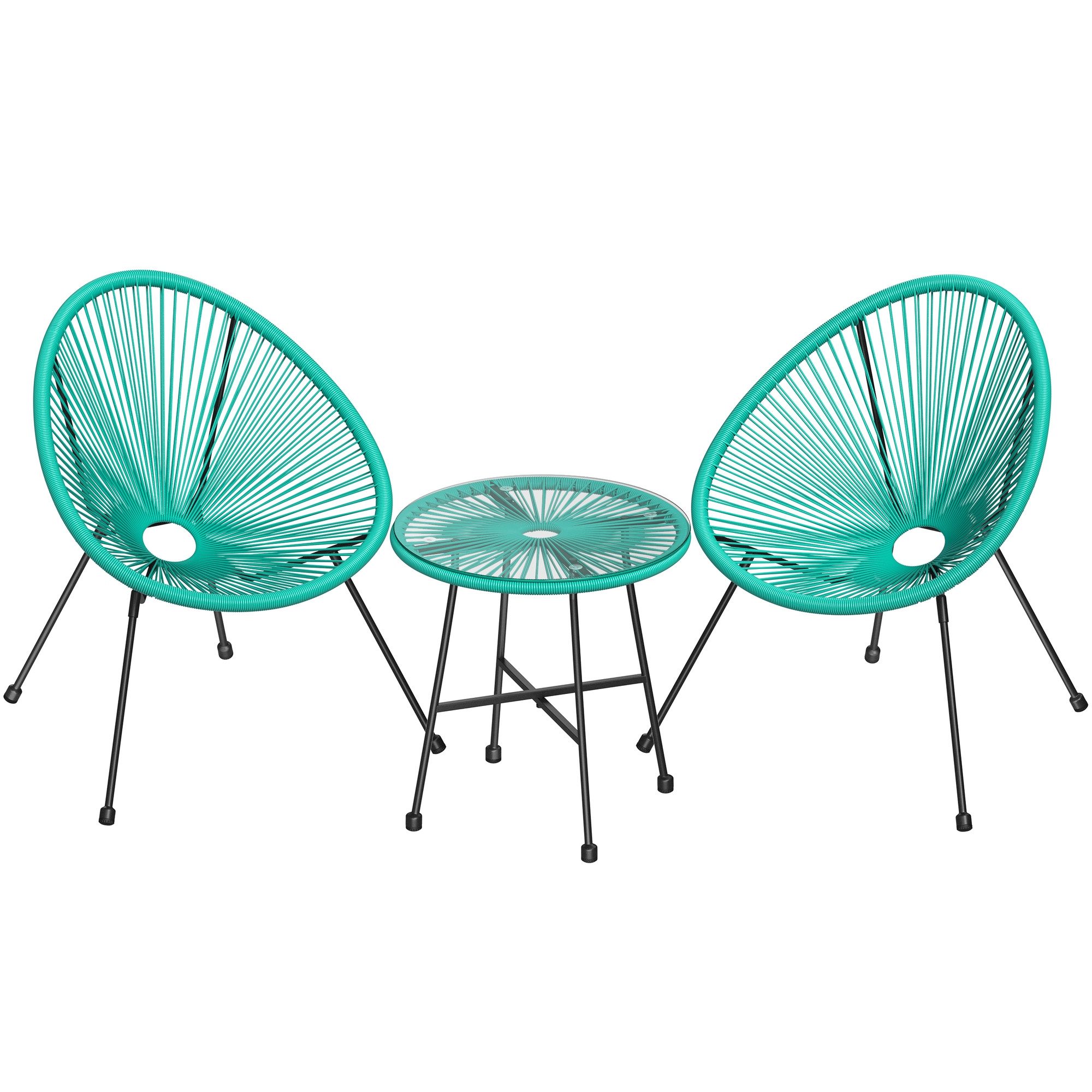 SONGMICS Gartenlounge-Set, (3-tlg., 1 Tisch, 2 Stühle), Gartenmöbel-Set, Sitzgruppe, Balkonset, Terrassenmöbel, für Terrasse