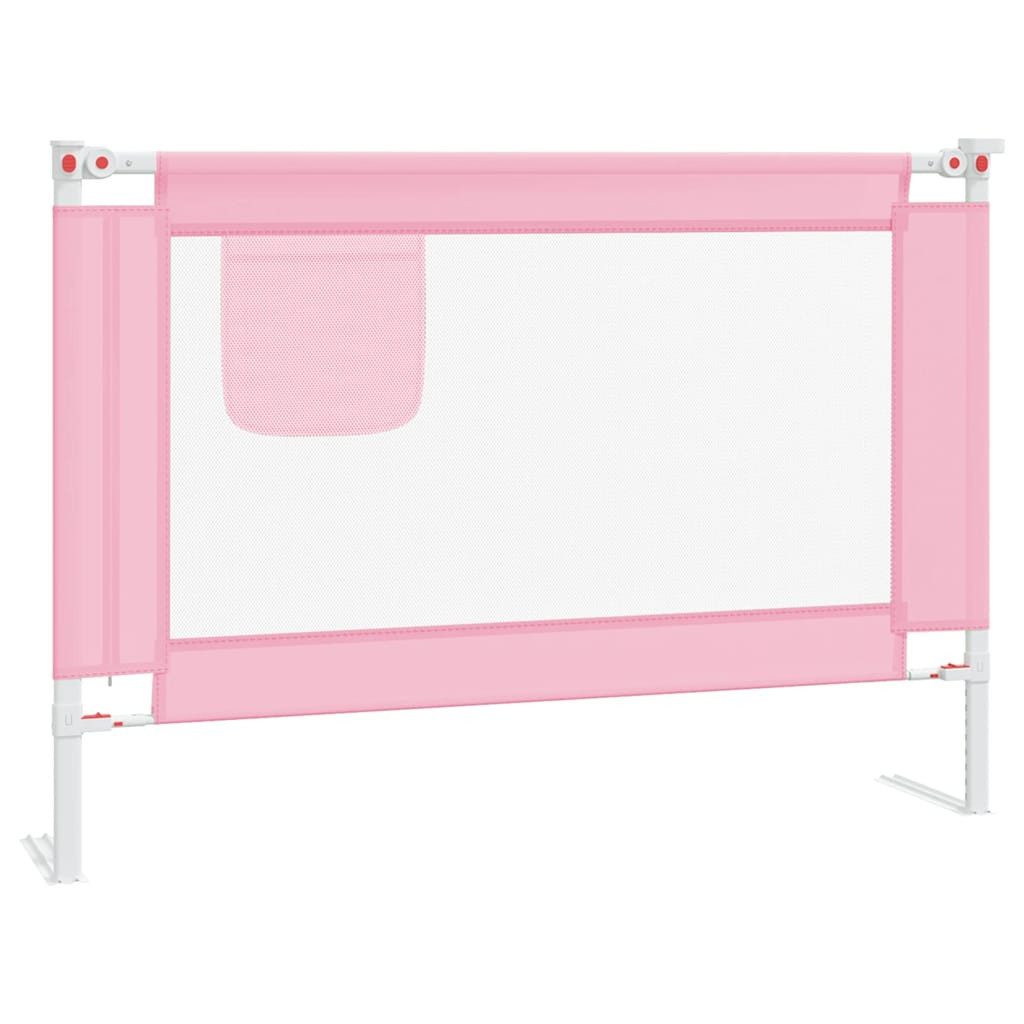 vidaXL Bettschutzgitter, Kleinkind-Bettschutzgitter Rosa 90x25 cm Stoff
