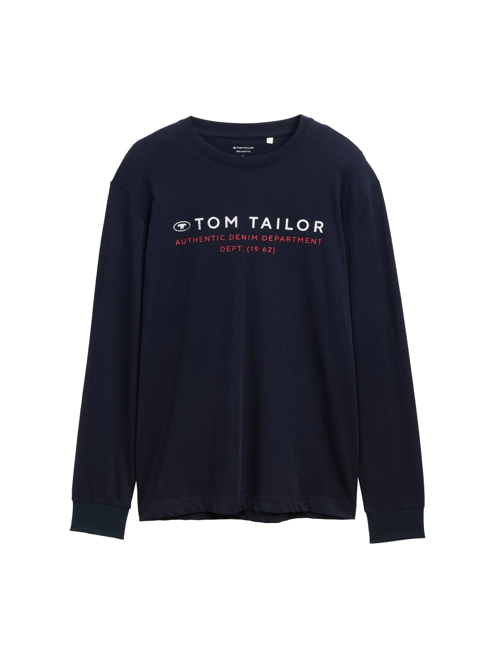 Tom Tailor Herren Langarmshirt PRINTED LONGSLEEVE - Regular Fit günstig online kaufen