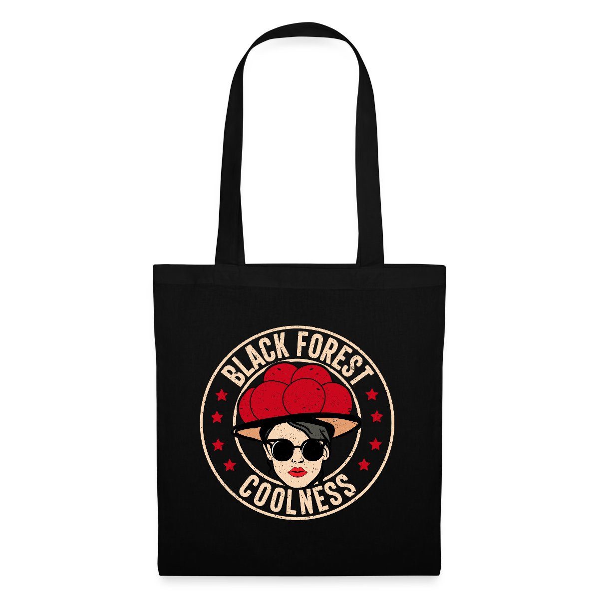Spreadshirt Henkeltasche Schwarzwald Bollenhut Black Forest Coolness Geschenk Stoffbeutel (1-tlg)