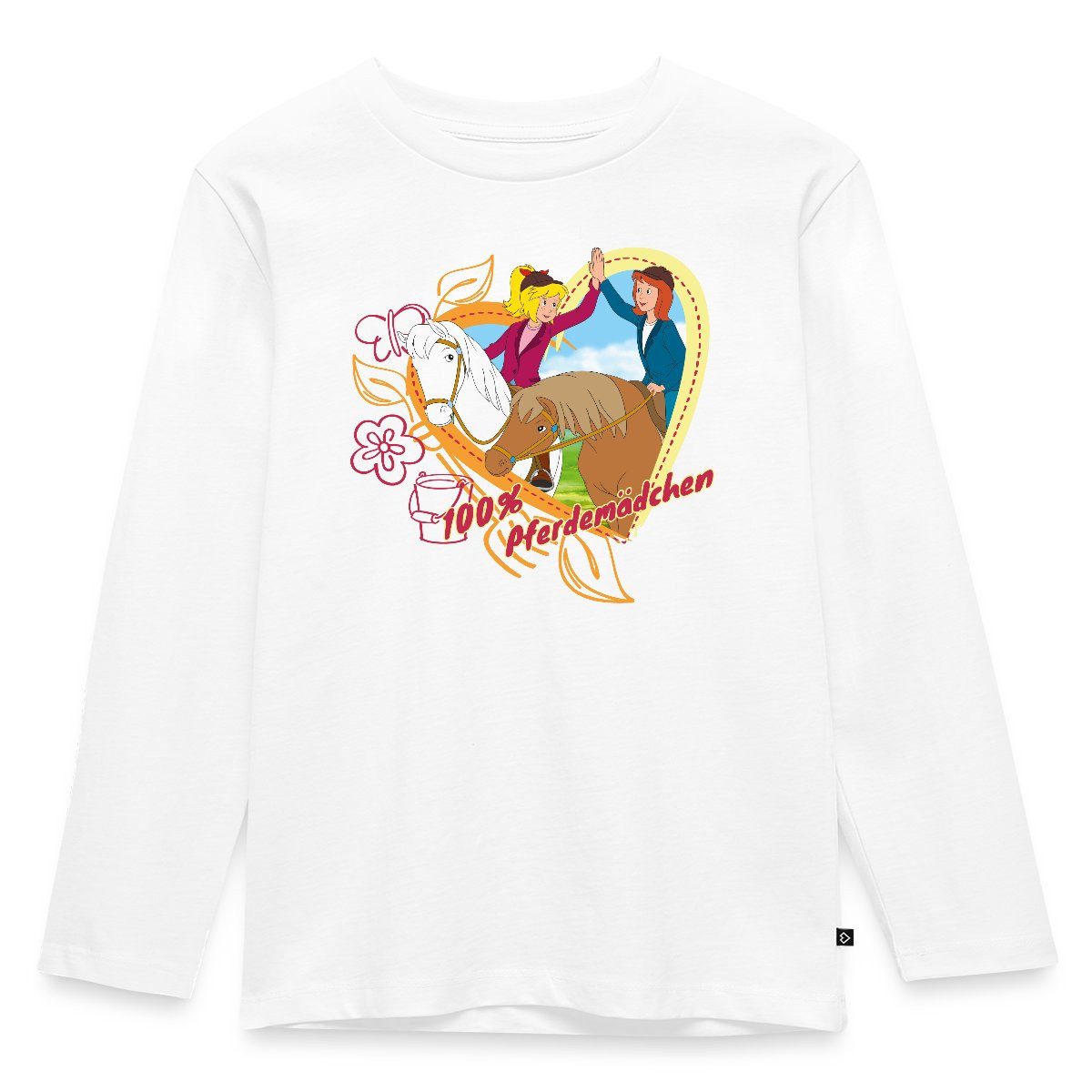 T-Shirt Bibi Und Tina Pferdemädchen Herz Kinder Premium Langarmshirt