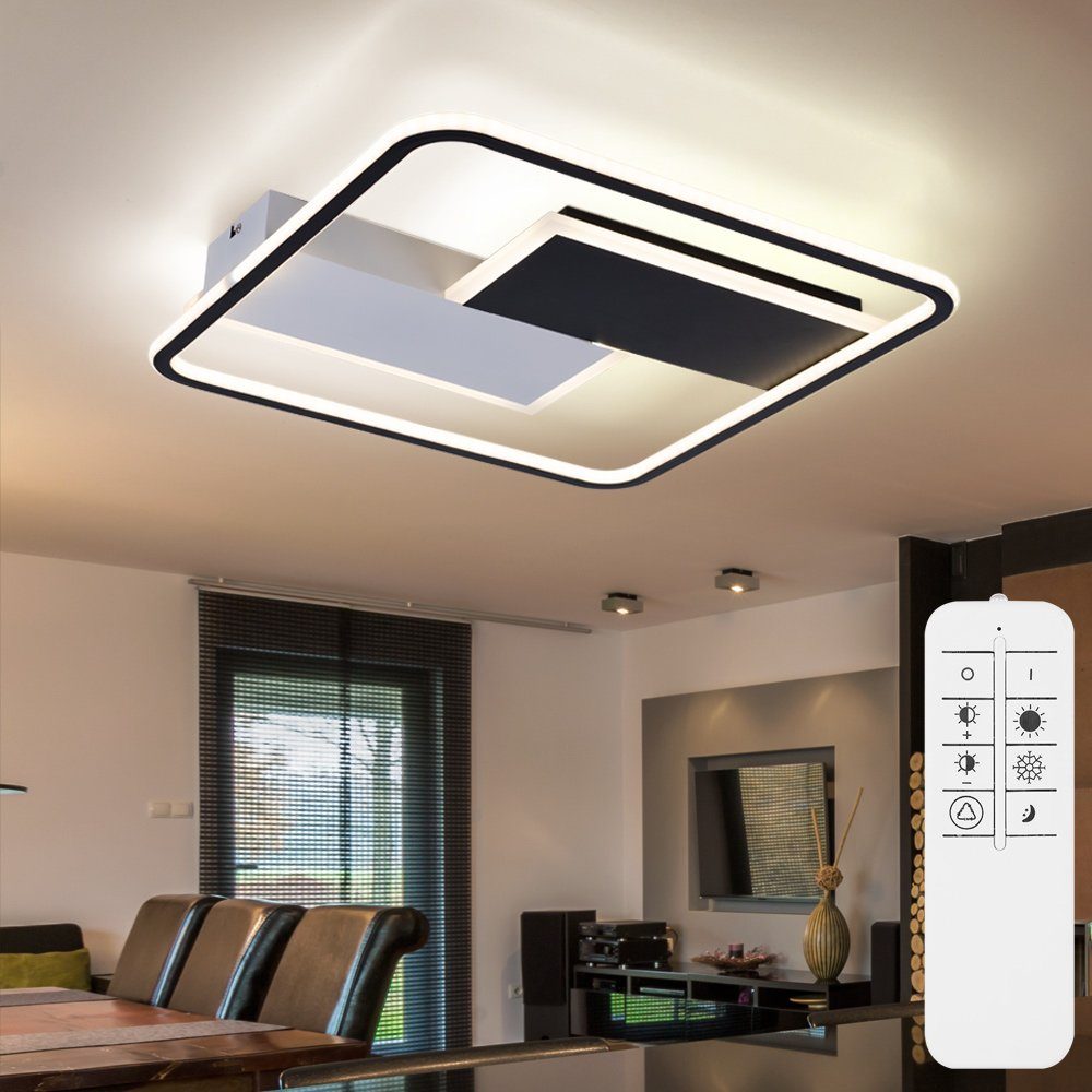 Kaltweiß, Wohnzimmerlampe Fernbedienung Smartlight Warmweiß, Neutralweiß, LED-Leuchtmittel CCT verbaut, etc-shop Tageslichtweiß, dimmbar Deckenleuchte LED LED fest Deckenleuchte,