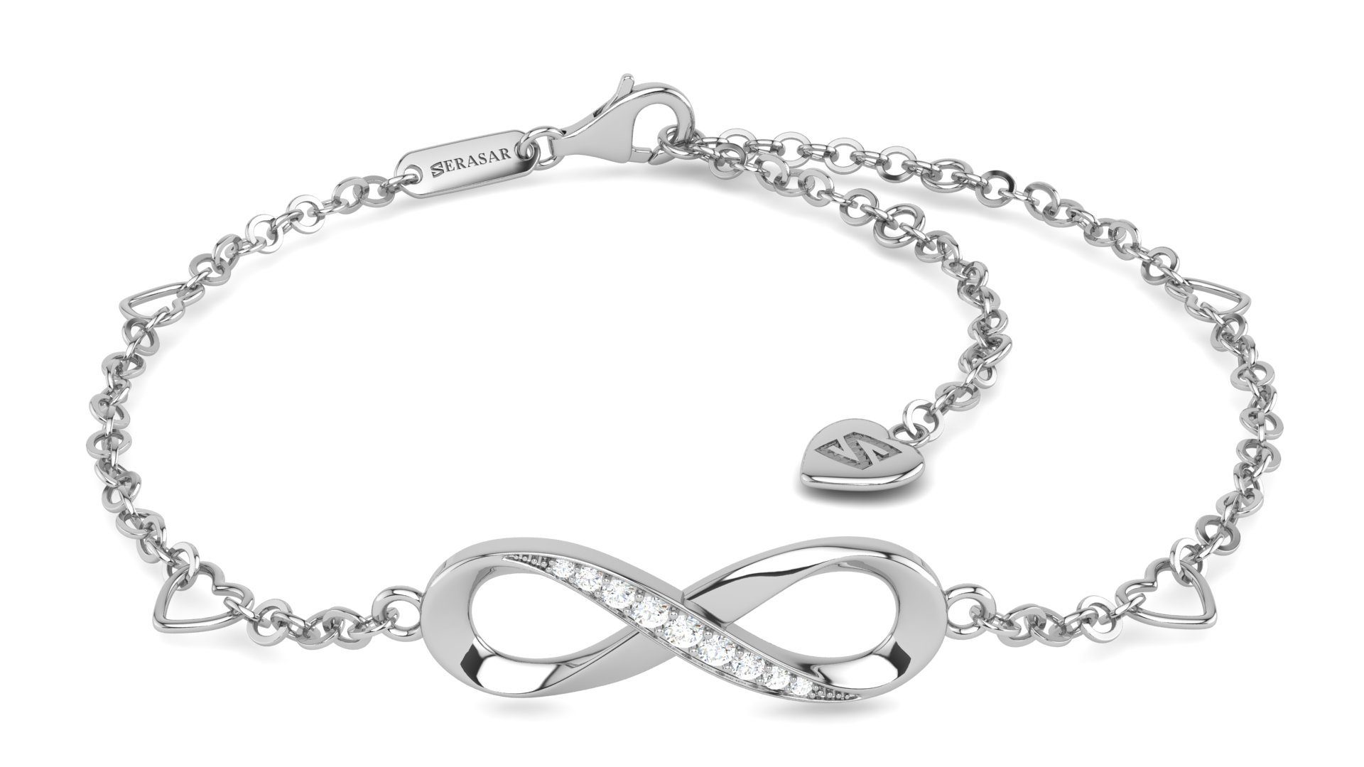 SERASAR Fußkette Fußkettchen aus Sterlingsilber "Infinity" (1-tlg), Infinity Sign Fußkettchen für Damen 925er Sterling Silber mit 18k Echtvergoldung | Fußkettchen