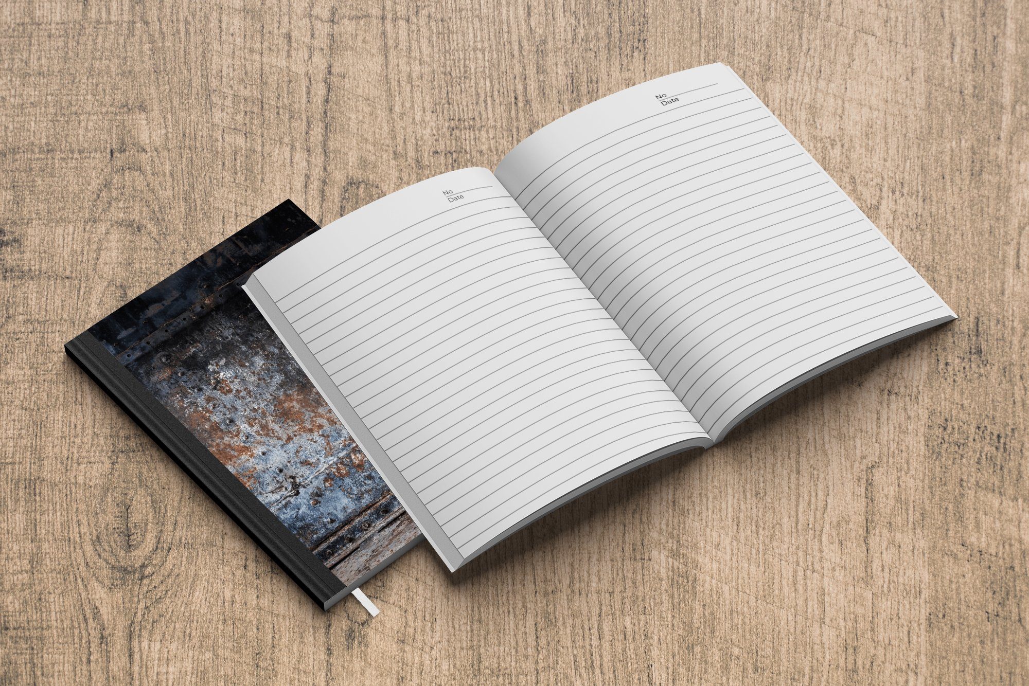 Grau Abstrakt, Journal, - Eisen Notizheft, Notizbuch MuchoWow - Haushaltsbuch - Braun A5, 98 - Seiten, - Rost Vintage Merkzettel, Tagebuch,