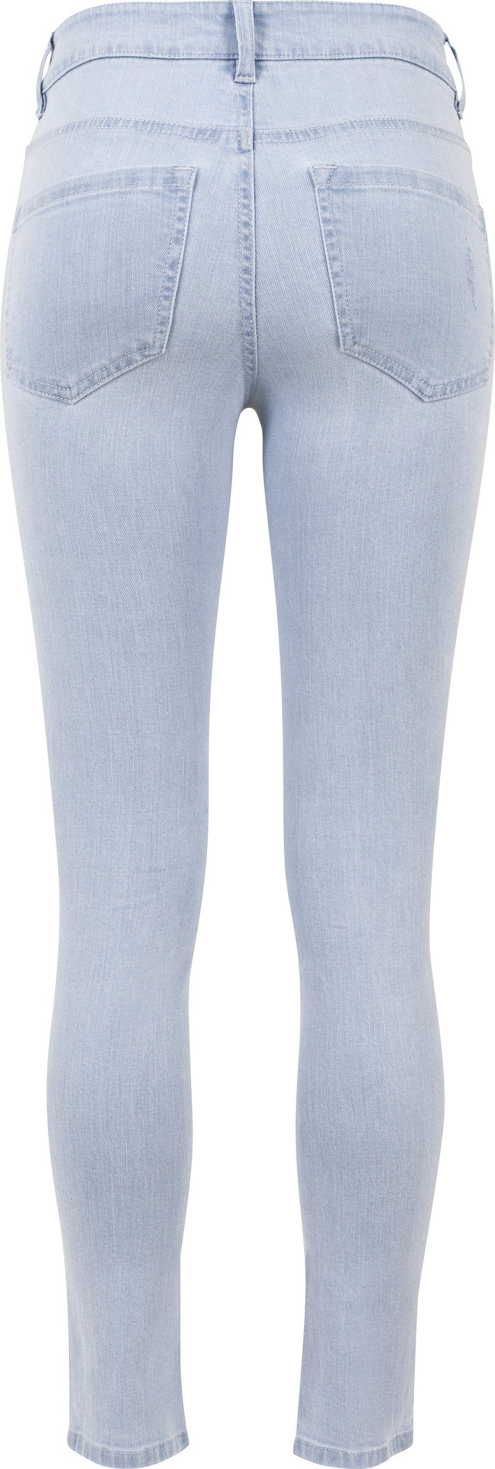 (20344) URBAN Ladies Bequeme High Skinny CLASSICS (1-tlg) Waist Denim Pants Lightblue Damen Jeans