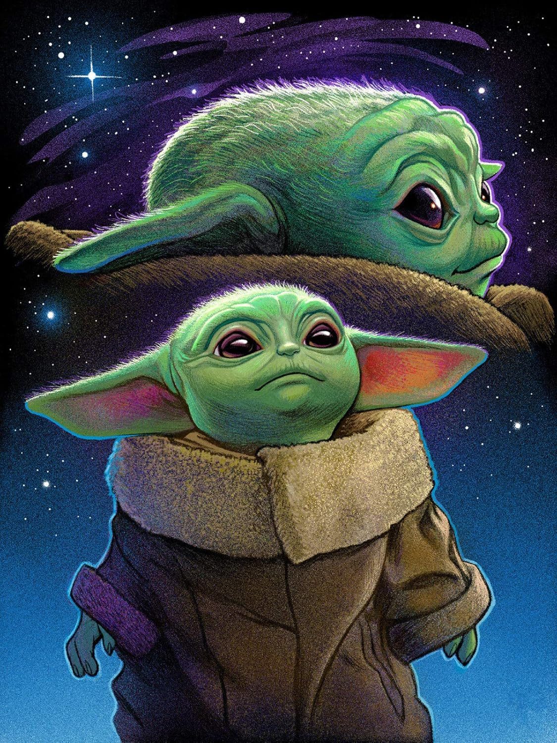 Malen nach Zahlen Diamond Painting Baby Yoda: Kreatives Malen, 30x40cm