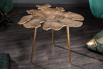 riess-ambiente Beistelltisch ABSTRACT LEAF 57cm gold (Einzelartikel, 1-St), Wohnzimmer · Metall · rund · Handarbeit · Blatt Design