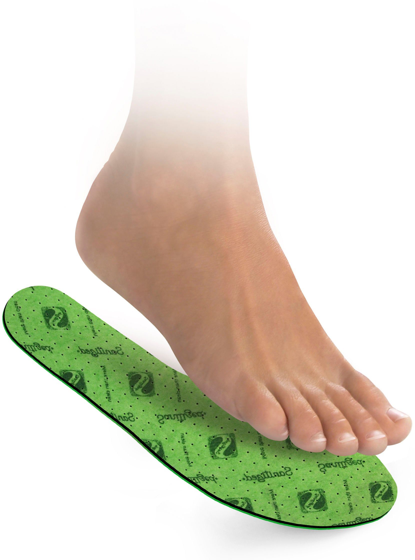 Fußgut Frischesohlen "Grün & Frisch" Einlagen mit Laufkomfort, weiche Dämpfung (Set), langanhaltend, absorbierend, antibakteriell, pilzhemmend, zuschneidbar