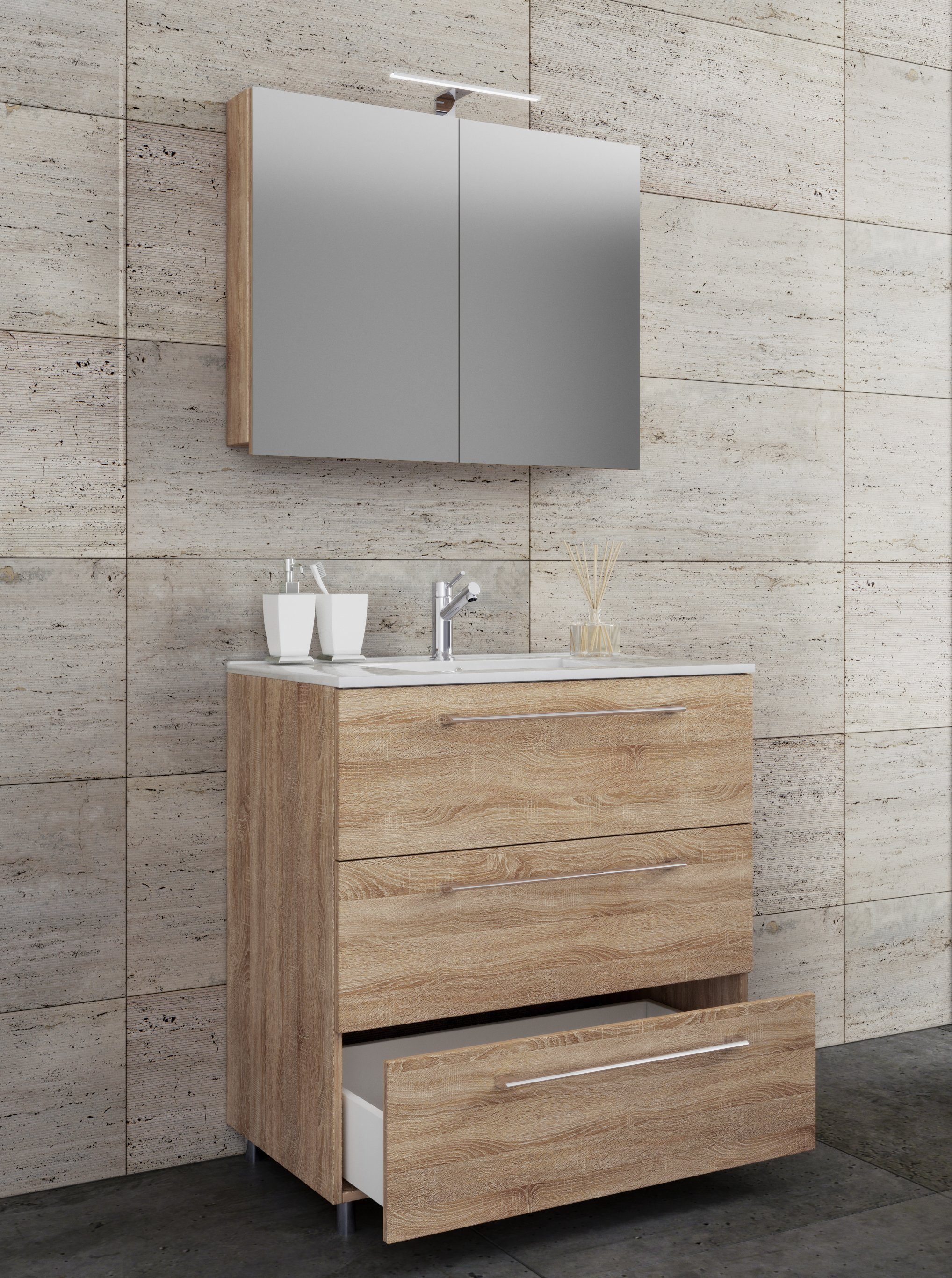 VCM Waschtisch, Set: Unterschrank, Waschbecken, Spiegelschrank online