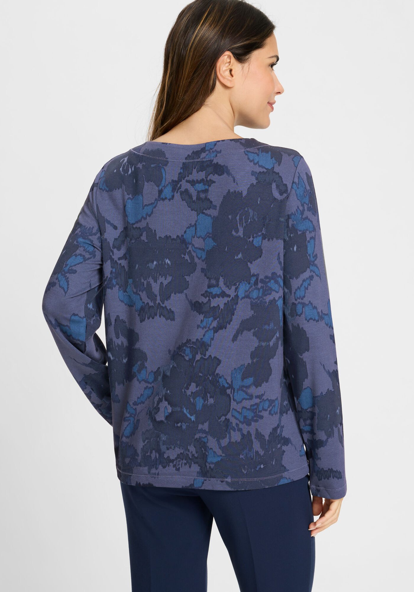 Olsen Sweatshirt (1-tlg) mit frontalem Panneaux-Print günstig online kaufen
