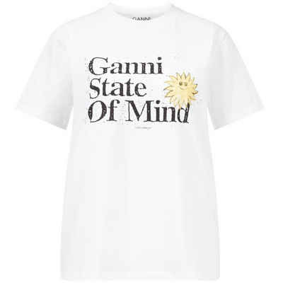 GANNI Kurzarmshirt T-Shirt mit Logo und Sonne