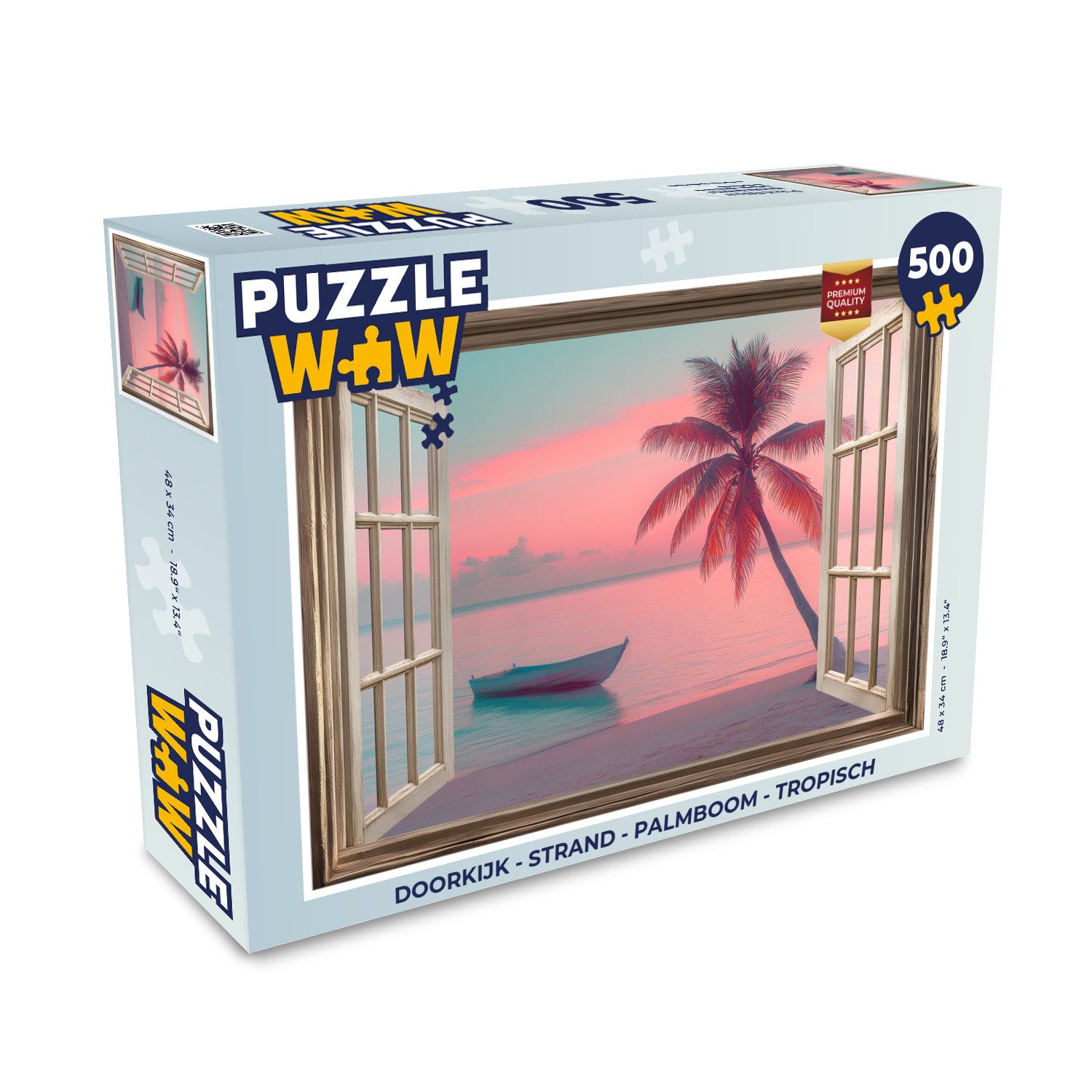 MuchoWow Пазлы Durchblick - Strand - Palme - Tropisch, 500 Пазлыteile, Foto-Puzzle, Bilderrätsel, Пазлыspiele, Игрушки