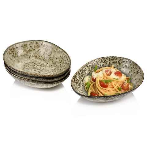 SÄNGER Pastateller Pompei Pastaschalen Set, (4 St), Vintage Design, spülmaschinengeeignet