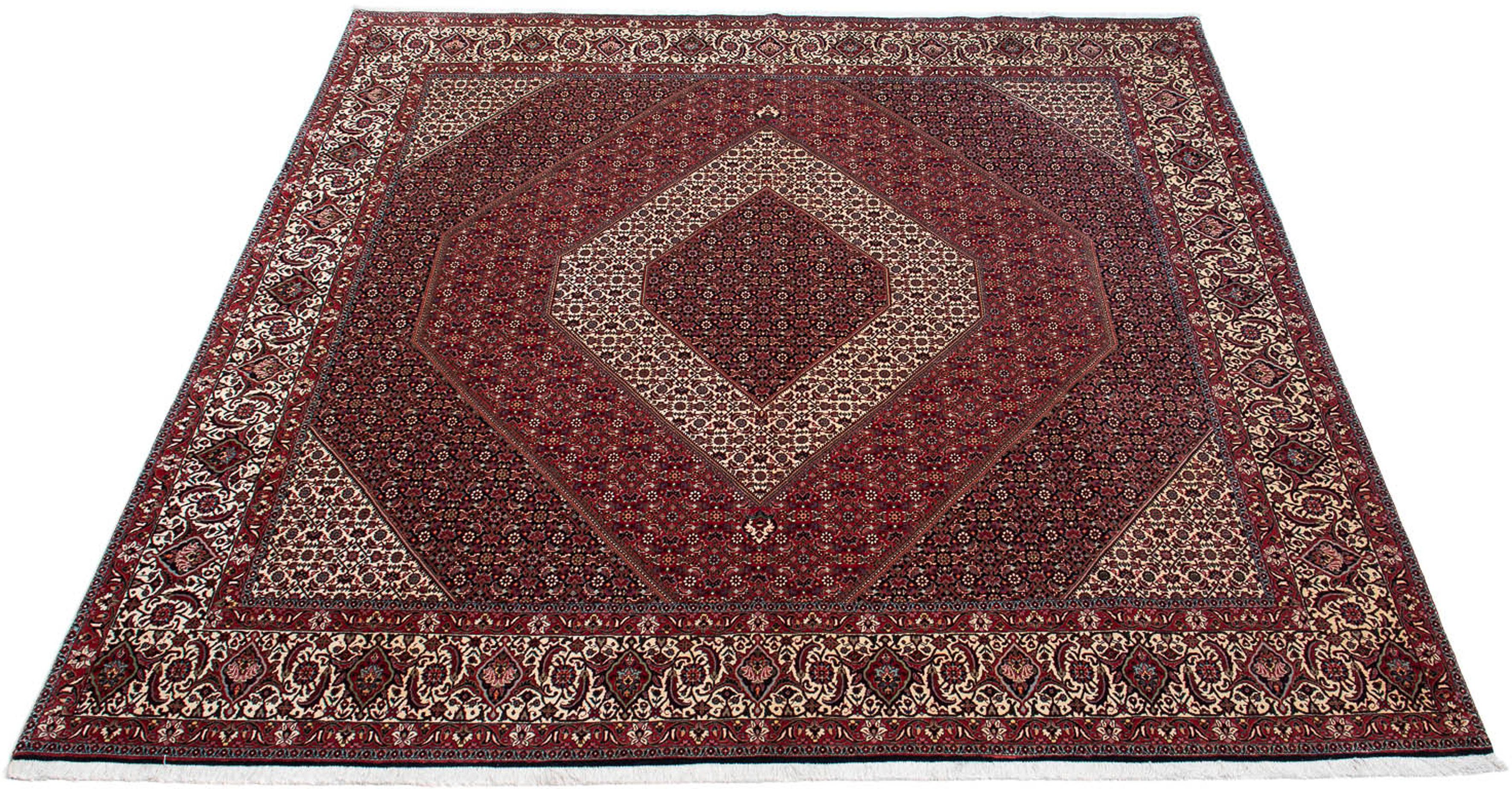 Orientteppich Perser - Bidjar quadratisch - 300 x 300 cm - dunkelrot, morgenland, quadratisch, Höhe: 15 mm, Wohnzimmer, Handgeknüpft, Einzelstück mit Zertifikat