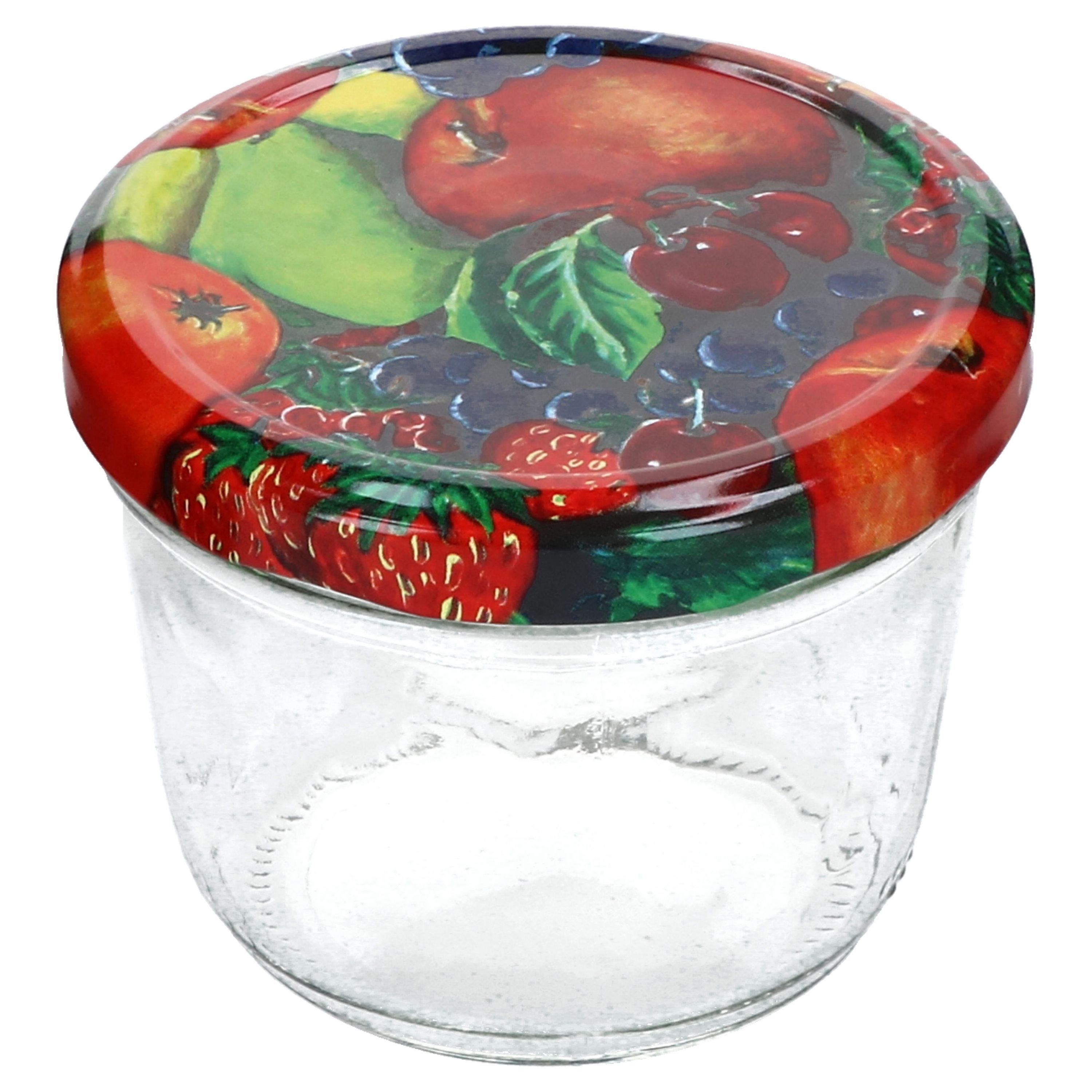 MamboCat Einmachglas 40er Set Sturzglas 230 ml mit Obst Dekor Deckel, Glas – Bild 4 von 5