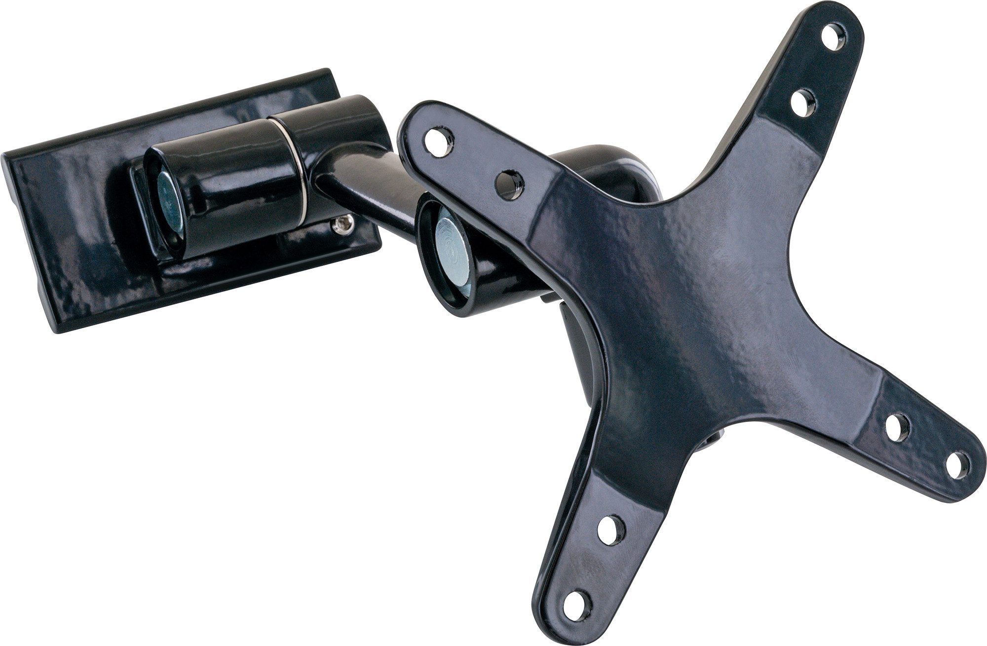 Schwaiger TV-Wandhalterung LWH031 031, (bis 30 Zoll, neigbar, schwenkbar, bis 18kg, bis 100x100mm, integrierte Kabelführung und Wasserwaage, schwarz)