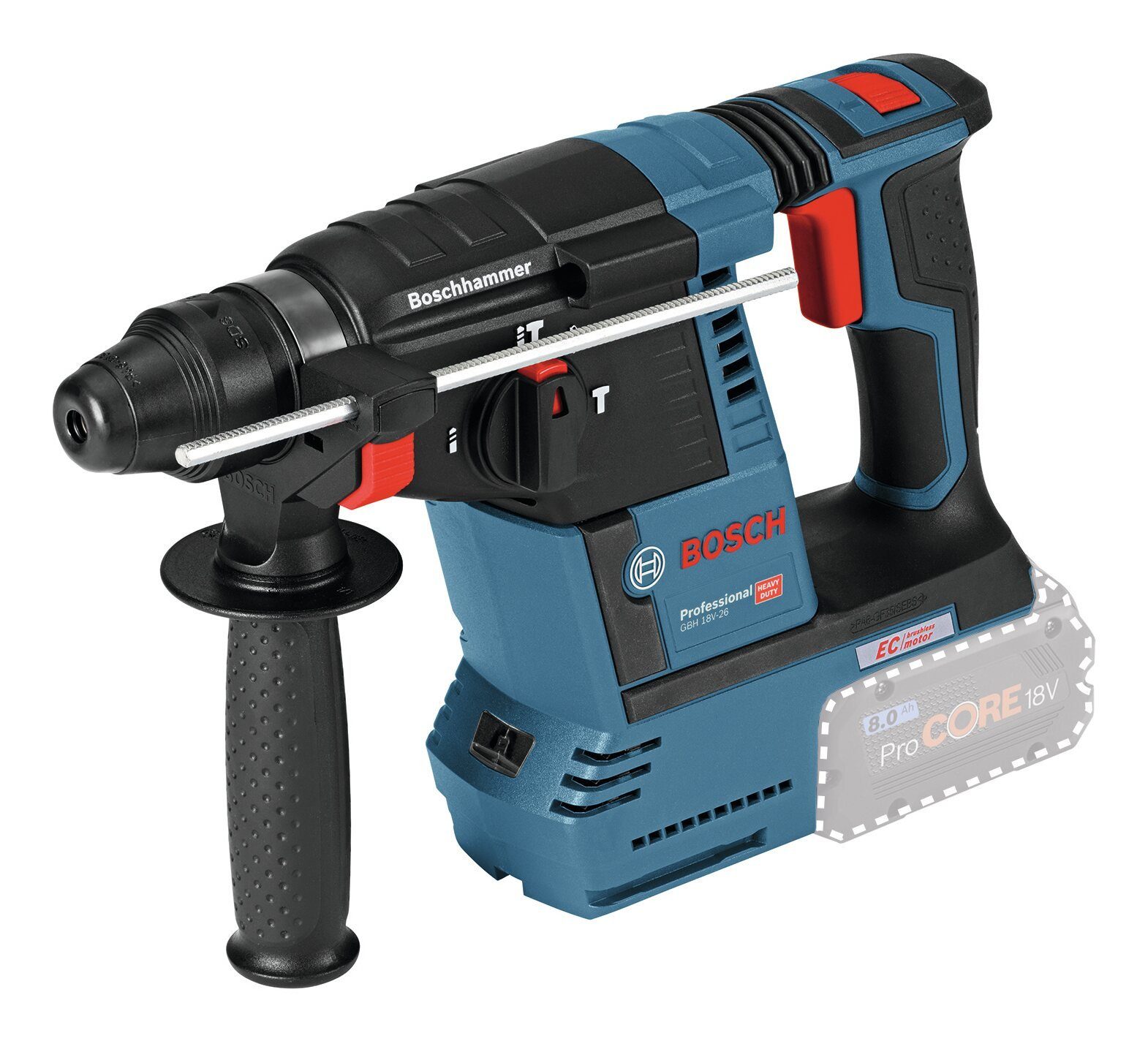 Bosch Professional Akku-Kombibohrhammer GBH 18V-26, 18 V, max. 890 U/min, Bohrhammer mit SDS plus Ohne Akku - im Karton