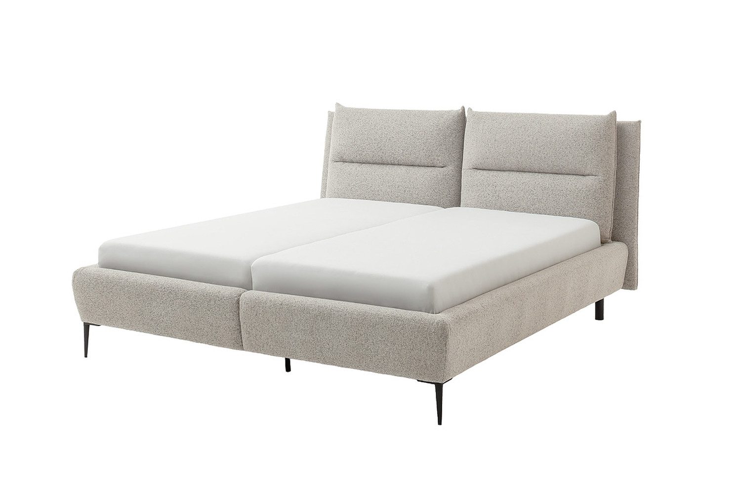 freiraum Stauraumbett Auckland, Liegefläche 140x200 cm, in cremeschwarz - 170x116x242 (BxHxT)