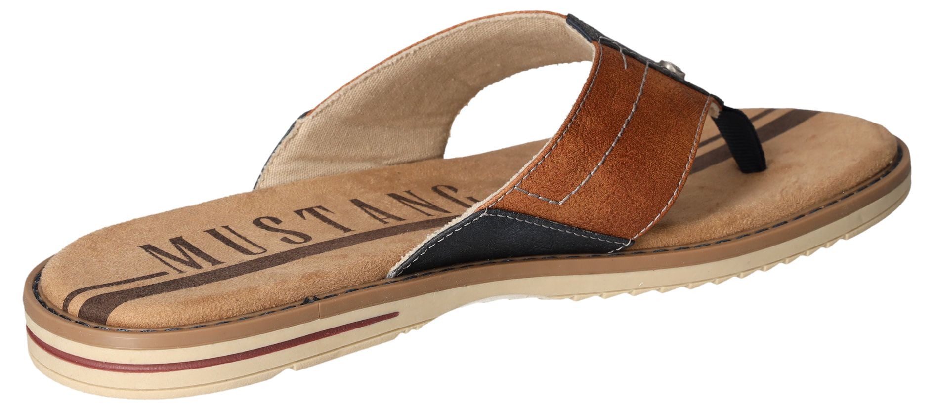 Mustang Shoes Zehentrenner, Sommerschuh, Schlappen, Poolslides, Badeschuh, stylische Farbkombi