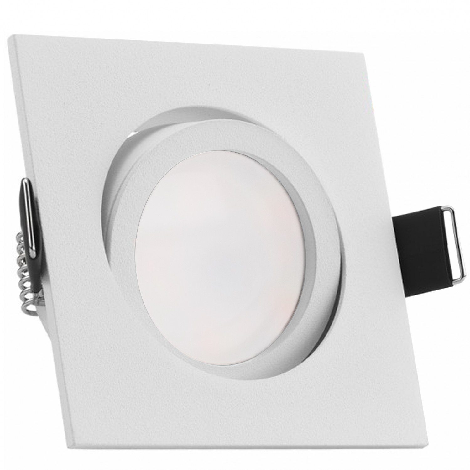 LEDANDO LED Einbaustrahler Einbaustrahler 5W matt mit in LED vo flach Set Leuchtmittel extra weiß