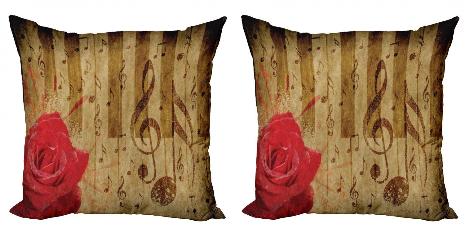 Kissenbezüge Modern Accent Doppelseitiger Digitaldruck, Abakuhaus (2 Stück), Musik Romantisches Rose Musical Notes