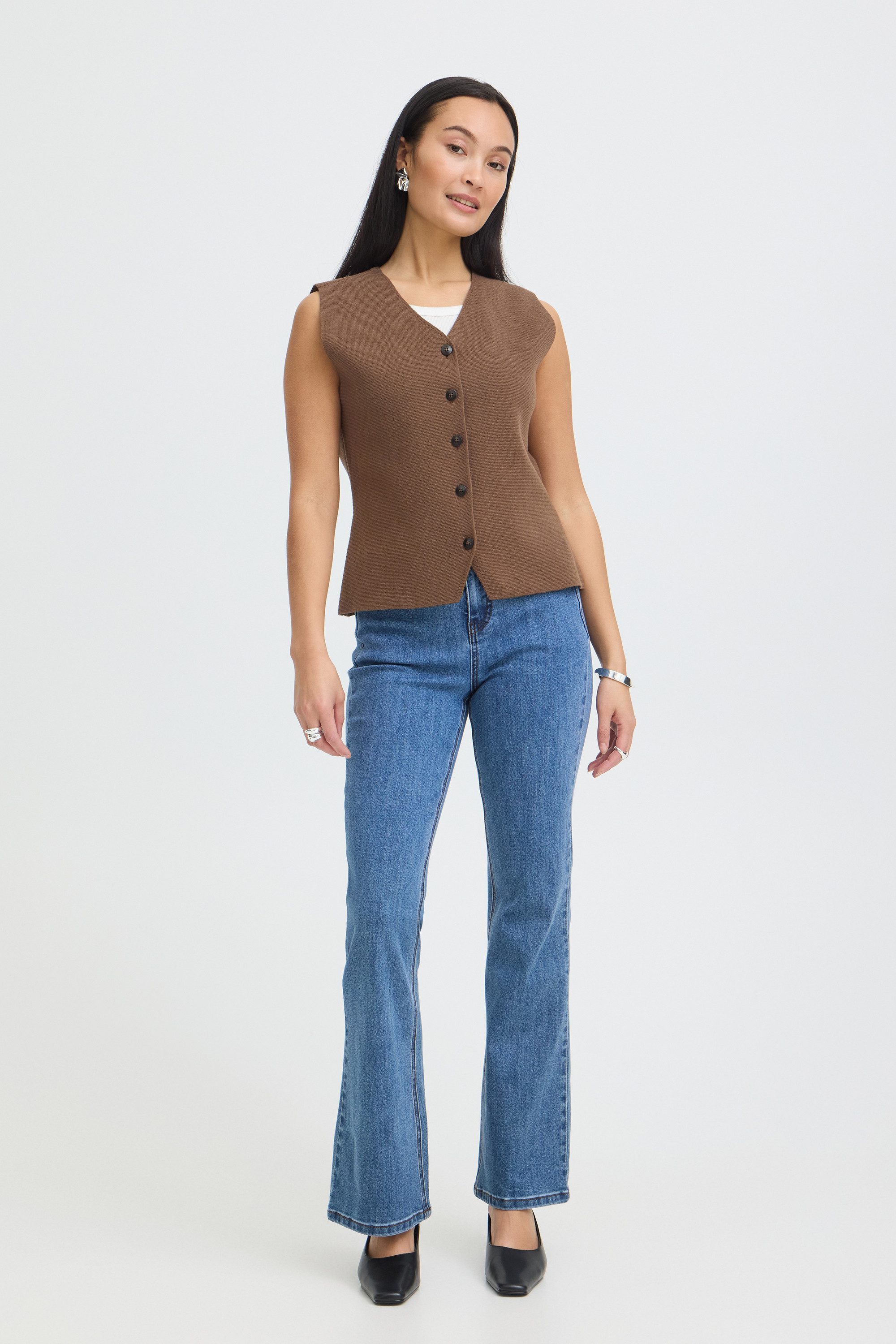 fransa Shirtweste Kurzarm-Bluse FRITA
