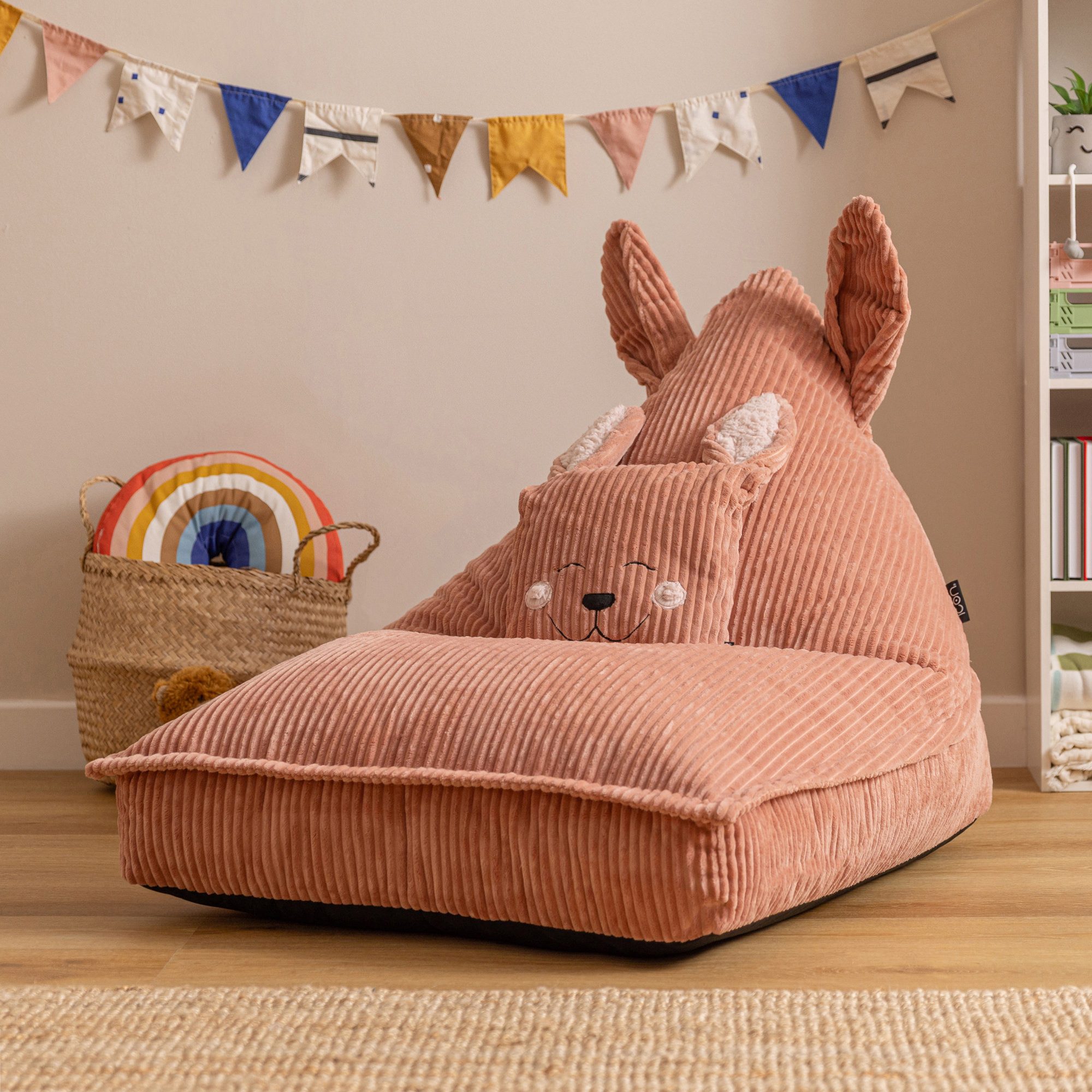 icon Sitzsack Kinder Animalfreunde mit Kissen aus Cord, 72x102x66cm, Made in Germany, für Kinderzimmer