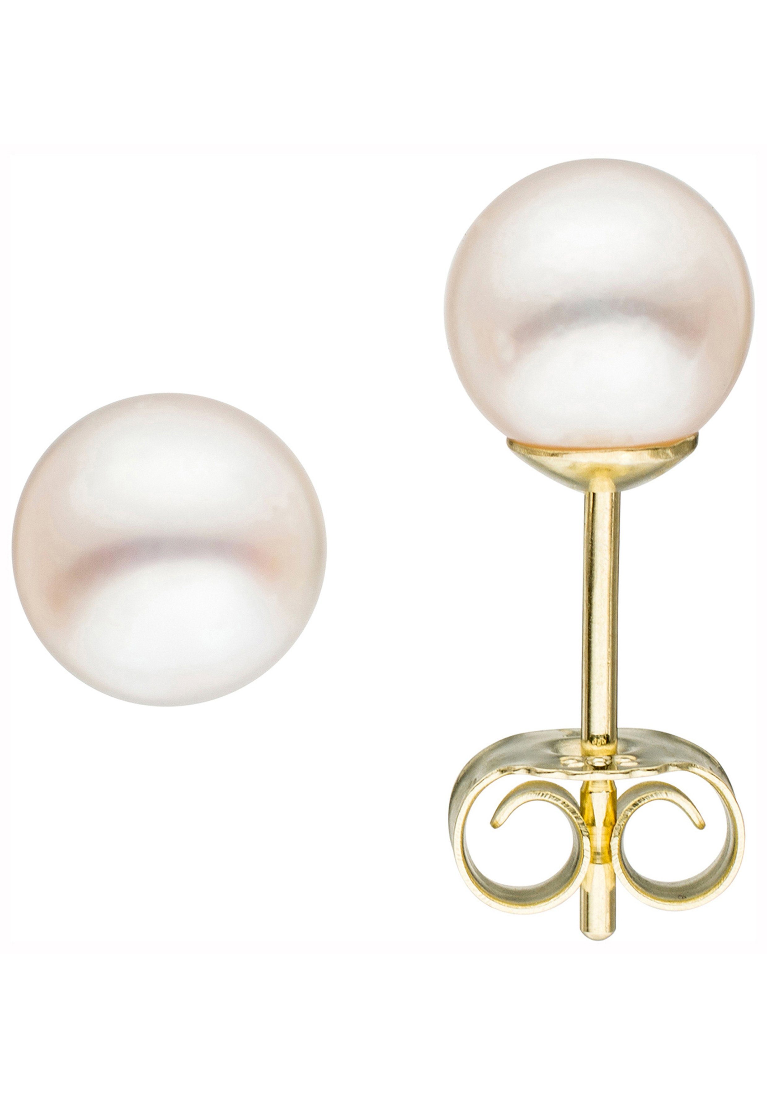 JOBO Paar Ohrstecker, 585 Gold mit Akoya...