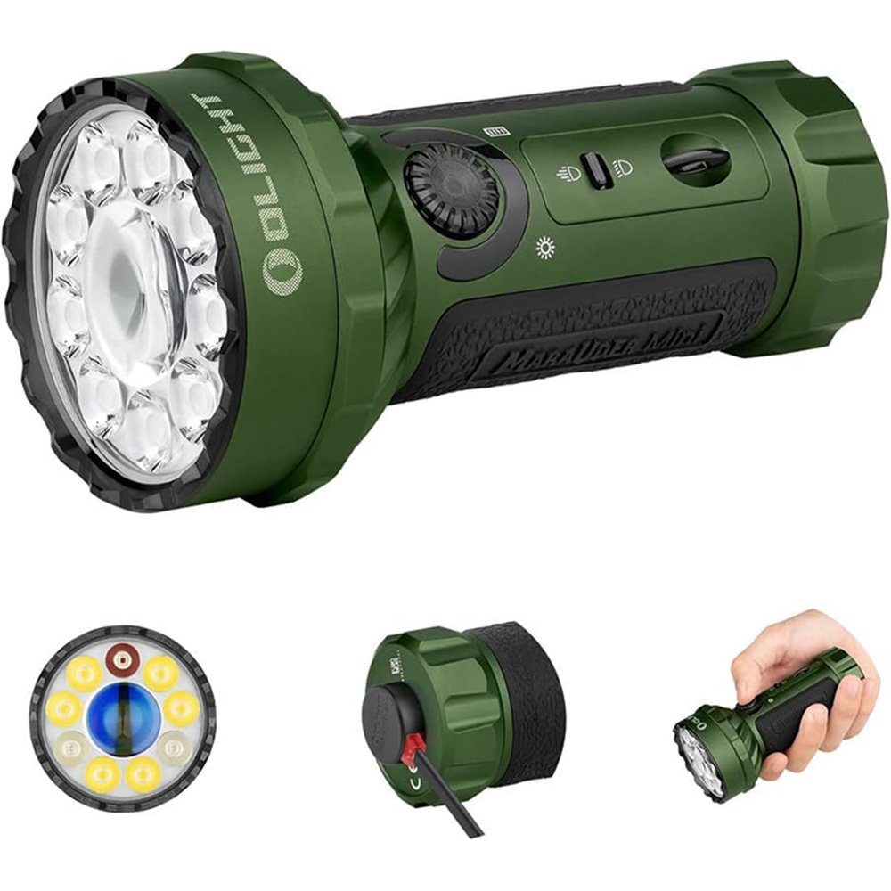 OLIGHT LED Taschenlampe Olight Marauder 7000 mit OD Flutlich Strahler Mini Wiederaufladbar, Grün Taschenlampe, Meter, Lumen und 600 Leistungsstarke