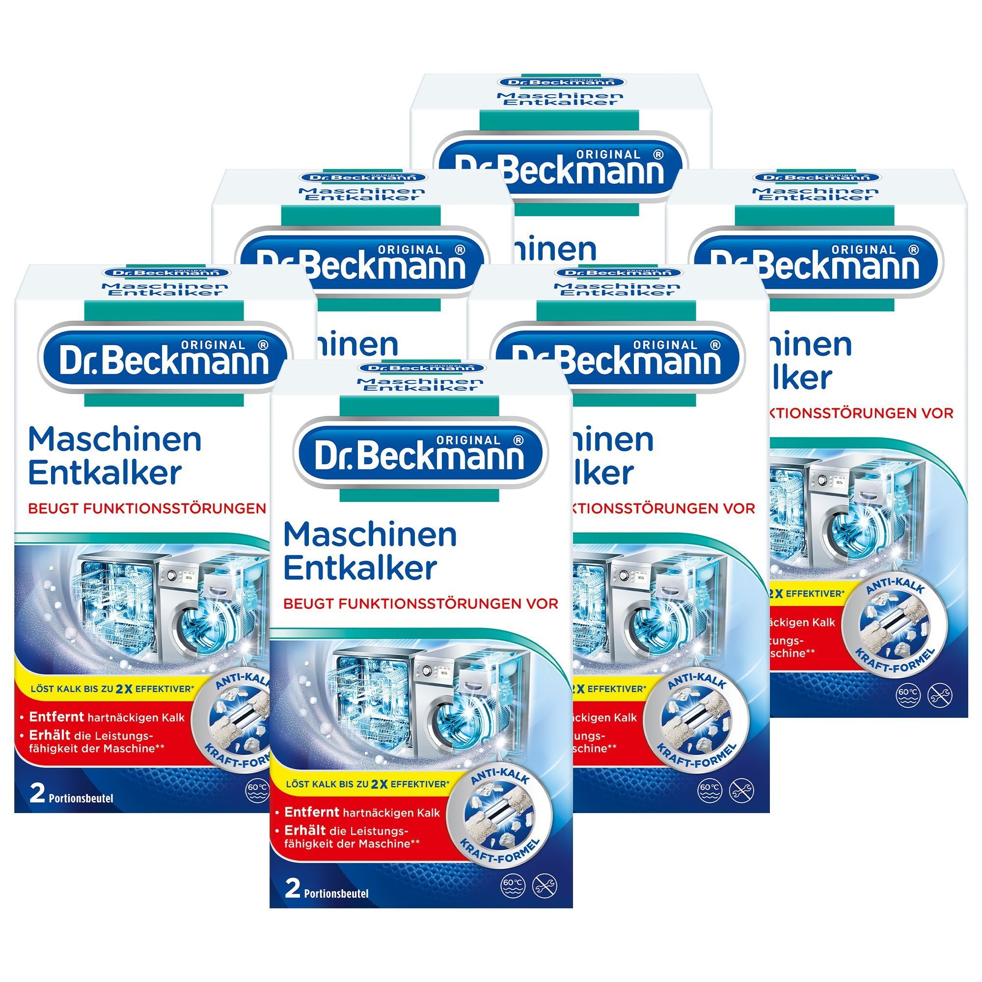 Dr. Beckmann Maschinen-Entkalker, gegen hartnäckigen Kalk, 12x 50 g Entkalker (6-St)
