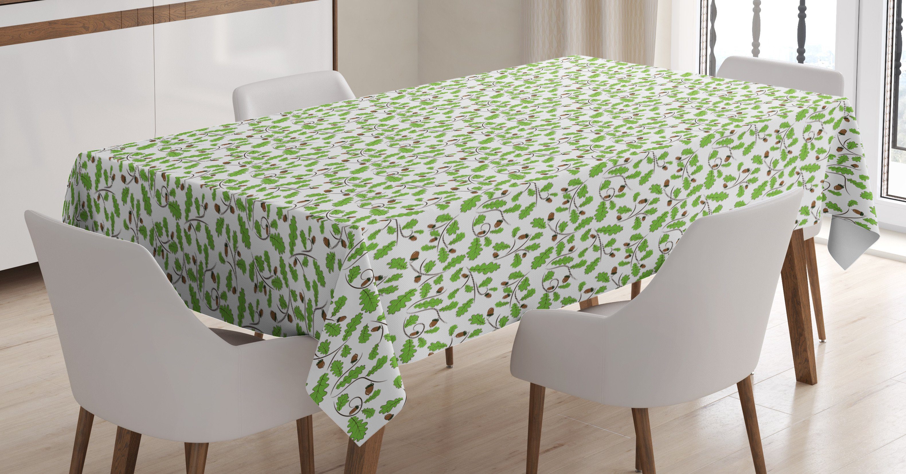 Abakuhaus Tischdecke Farbfest Waschbar Für den Außen Bereich geeignet Klare Farben, Eichel Zusammenfassung wirbelt Muster | Tischdecken