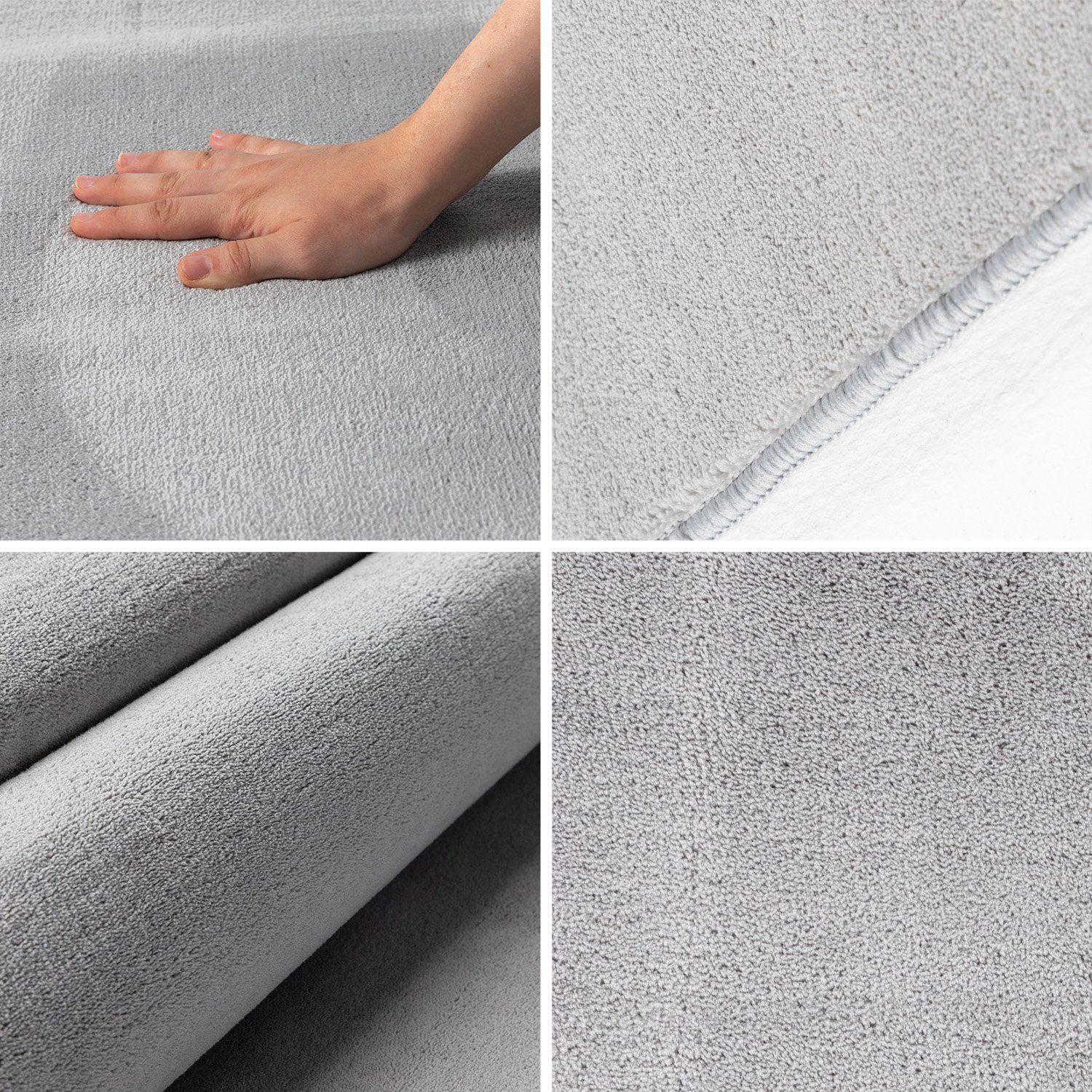 SIMPEX24 Teppich Unicolor - Einfarbig, Rund, Höhe: 7 mm, Moderner Flauschig günstig online kaufen